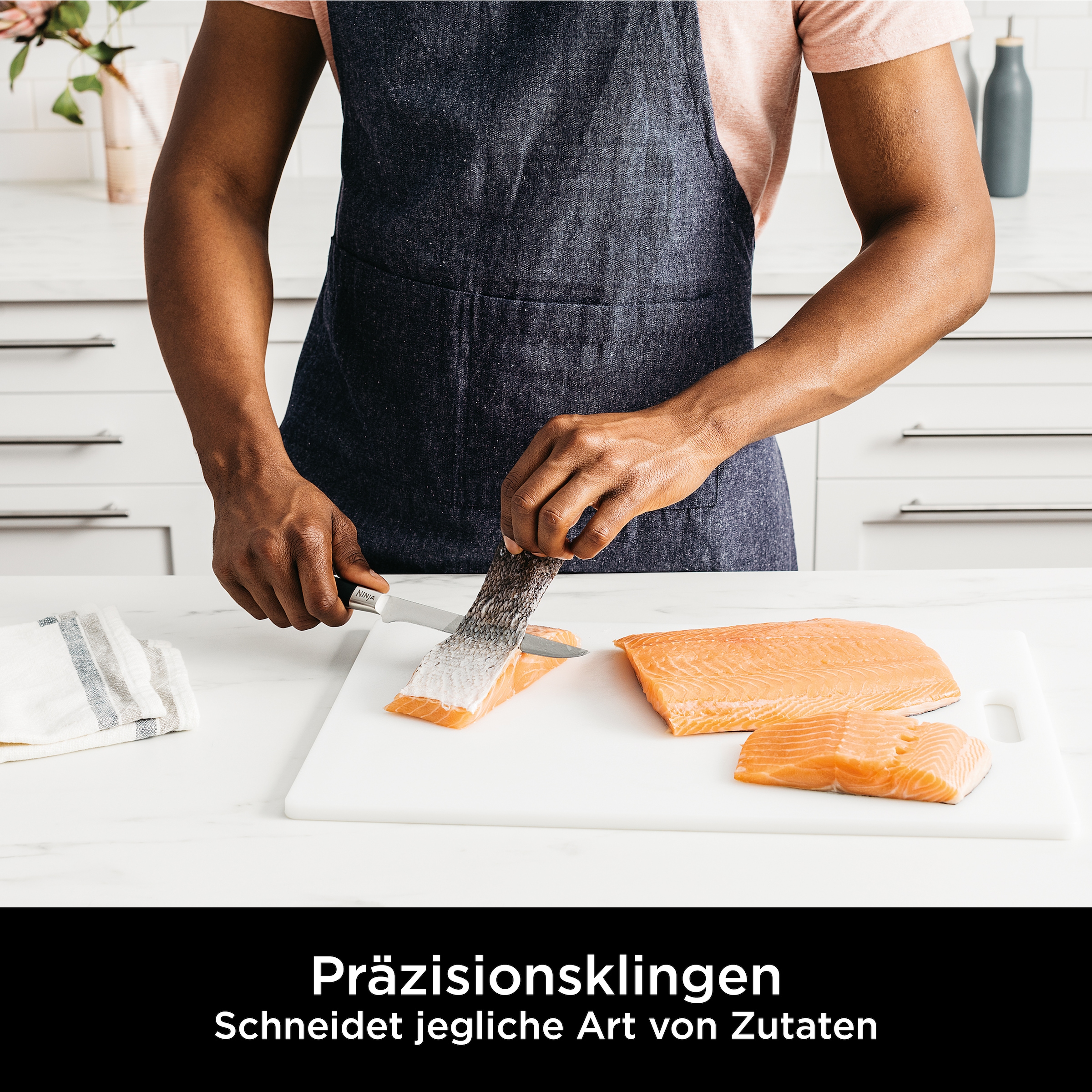 NINJA Messerblock »Ninja StaySharp Messerblock mit integriertem Schleifer K32006EU« 7 Stk. rostfreier deutscher Edelstahl, Präzisionsklingen, integr. Schleifer