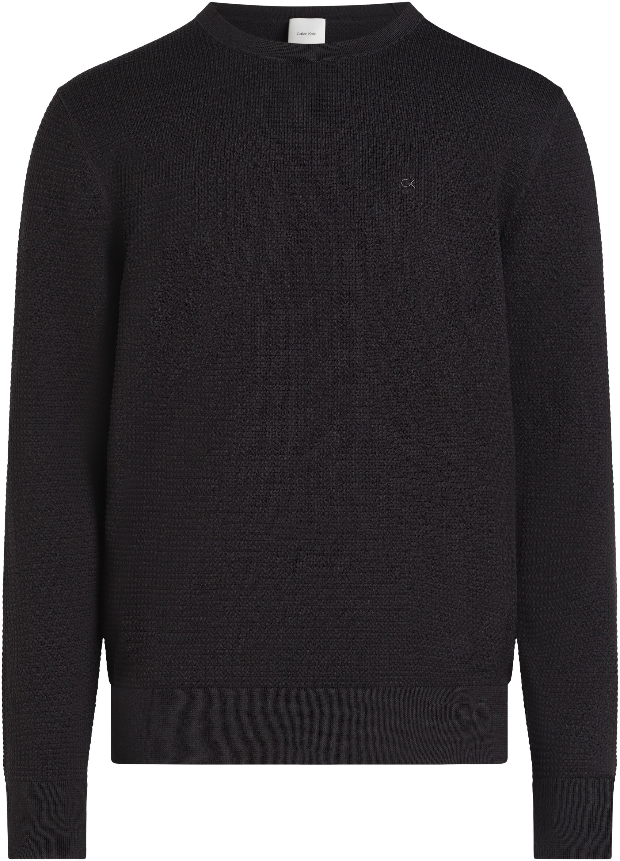 Calvin Klein Rundhalspullover »WAFFLE TEXTURE CN SWEATER«, mit Logoprint