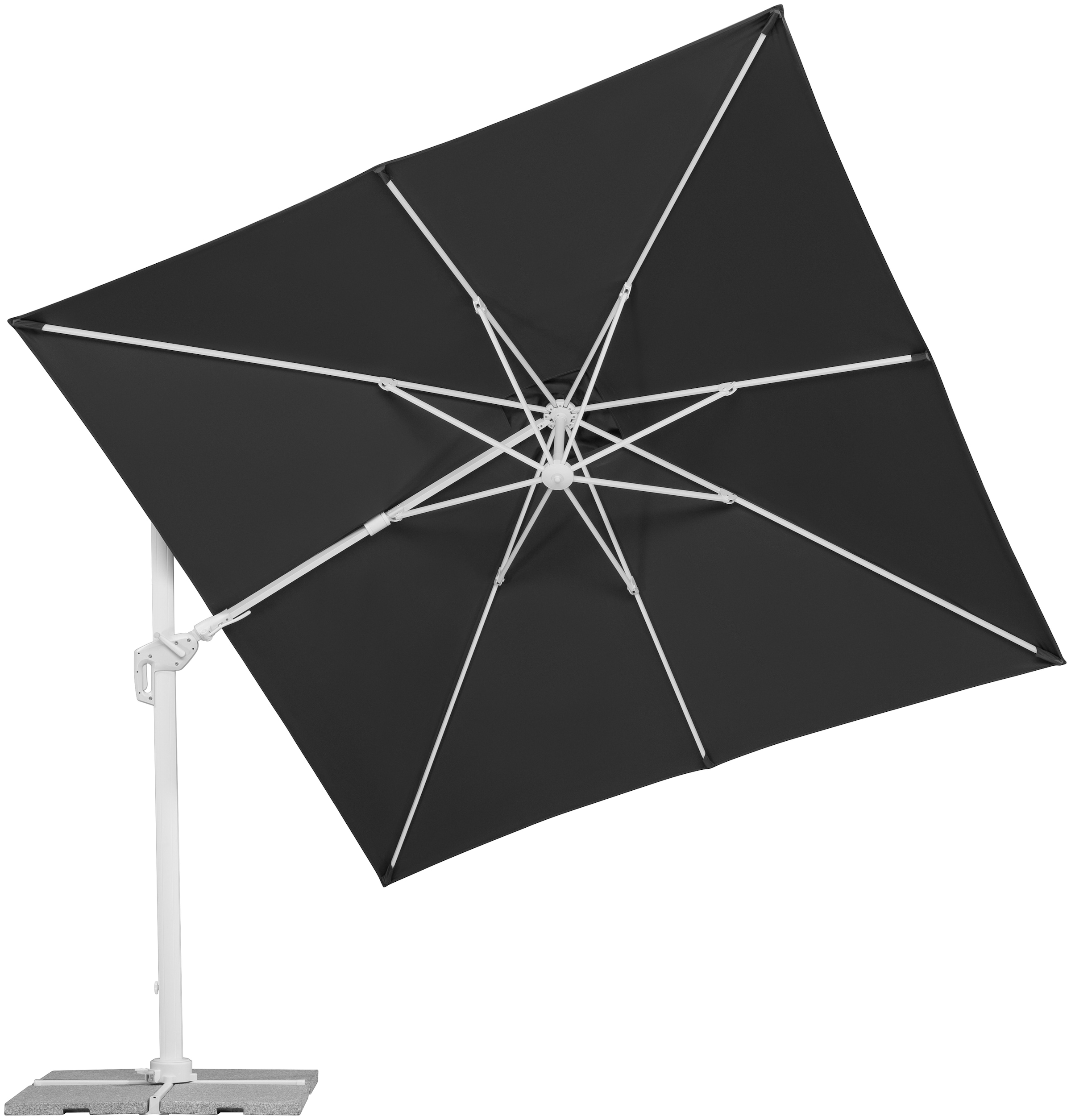 Schneider Schirme Ampelschirm »Rhodos Twist Bianco«, mit Schutzhülle und Schirmständer, ohne Wegeplatten