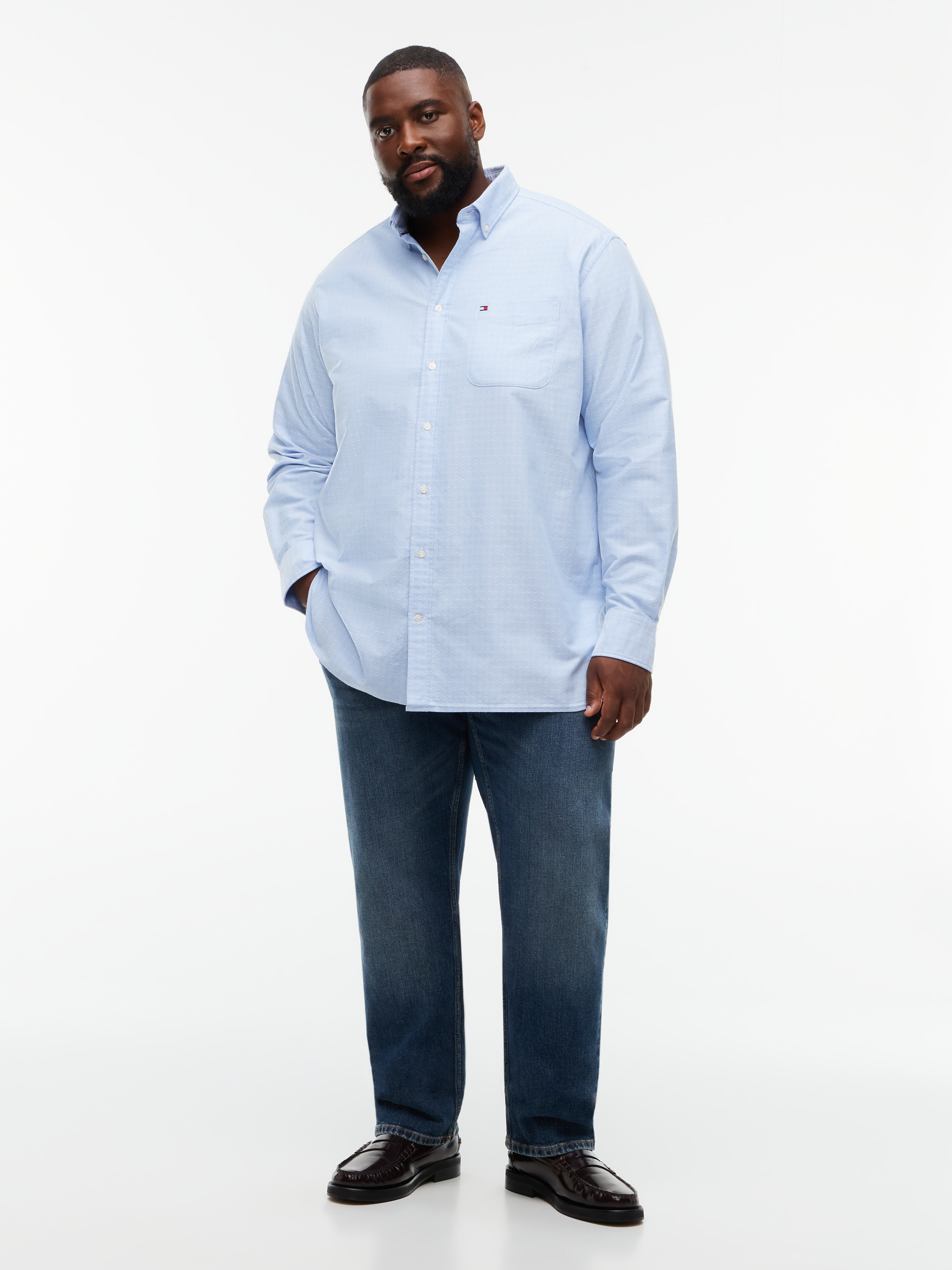 Tommy Hilfiger Big & Tall Langarmhemd »BT-OXFORD DOBBY« Große Größen