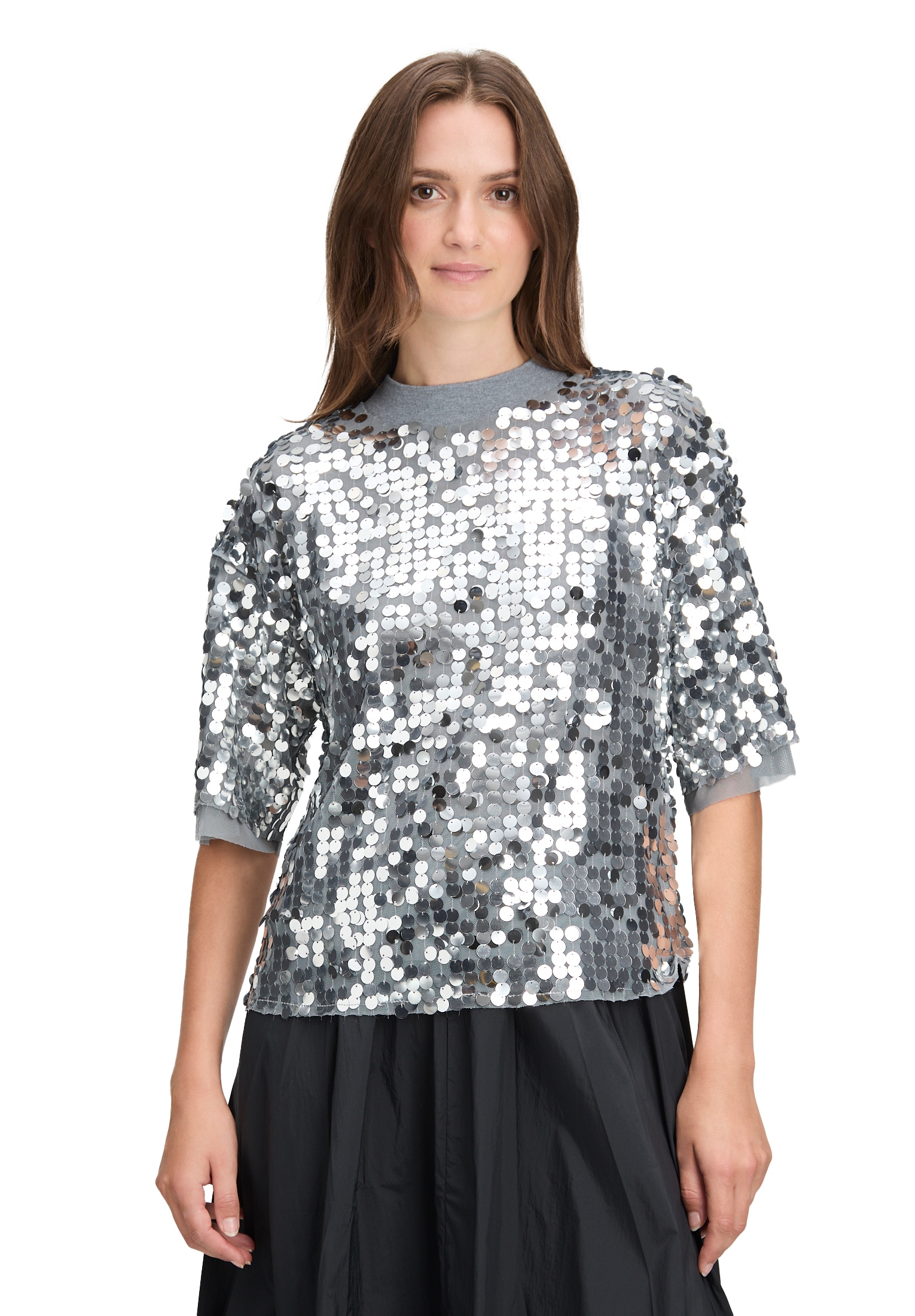 Cartoon Langarmshirt »Pailletten-Pullover mit Rippbündchen«