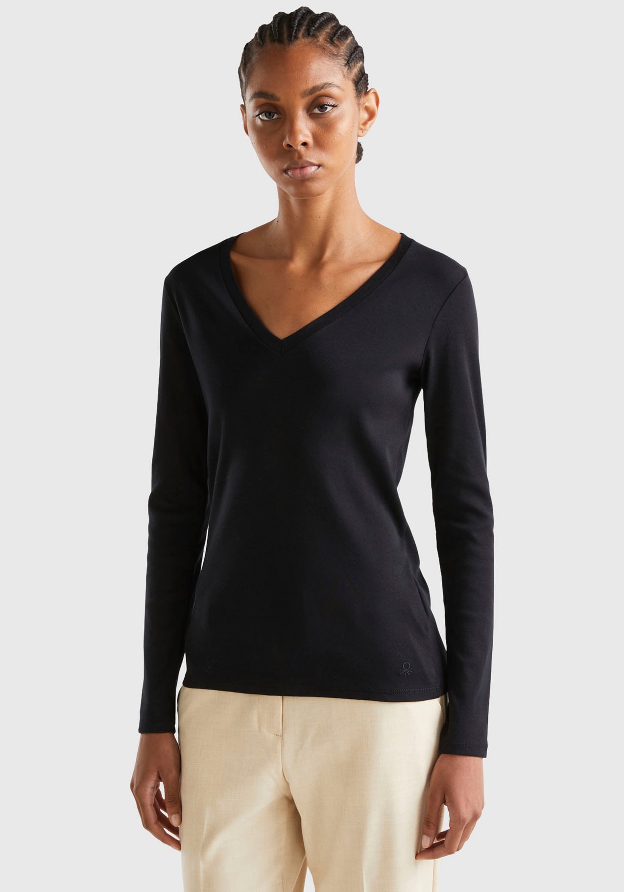 United Colors OTTO im femininem mit Langarmshirt, Benetton Online Shop V-Neck of bestellen
