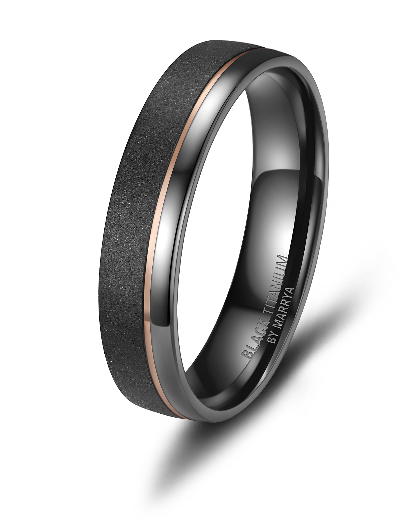 Marrya Partnerring »BLACK TITANIUM by MARRYA Black Titanium - Zirkonium Ringe Trauringe Eheringe Partnerringe«