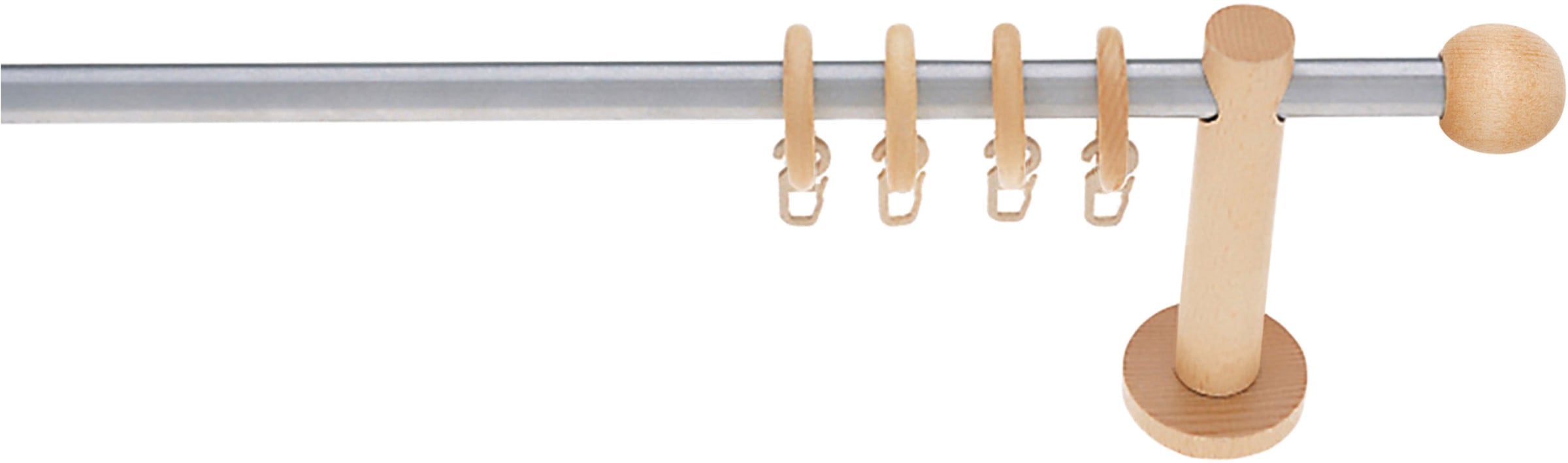GARESA Gardinenstange »NEVADA«, 1 läufig-läufig, Wunschmaßlänge,  Vorhanggarnitur, verlängerbar, mit Ringe bestellen bei OTTO