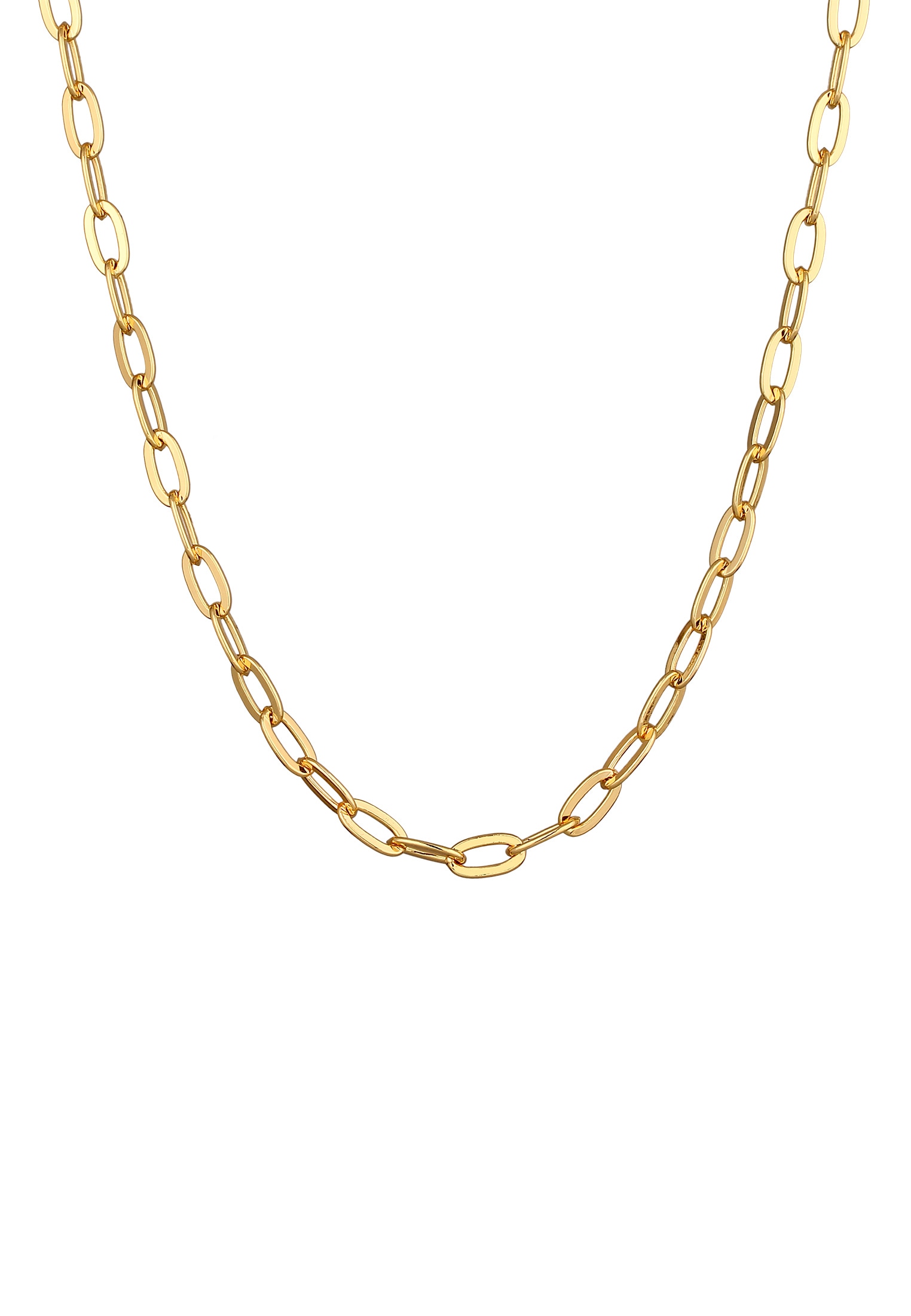 Elli Kette ohne Anhänger »Halskette Gliederkette Oval Silberfarben«