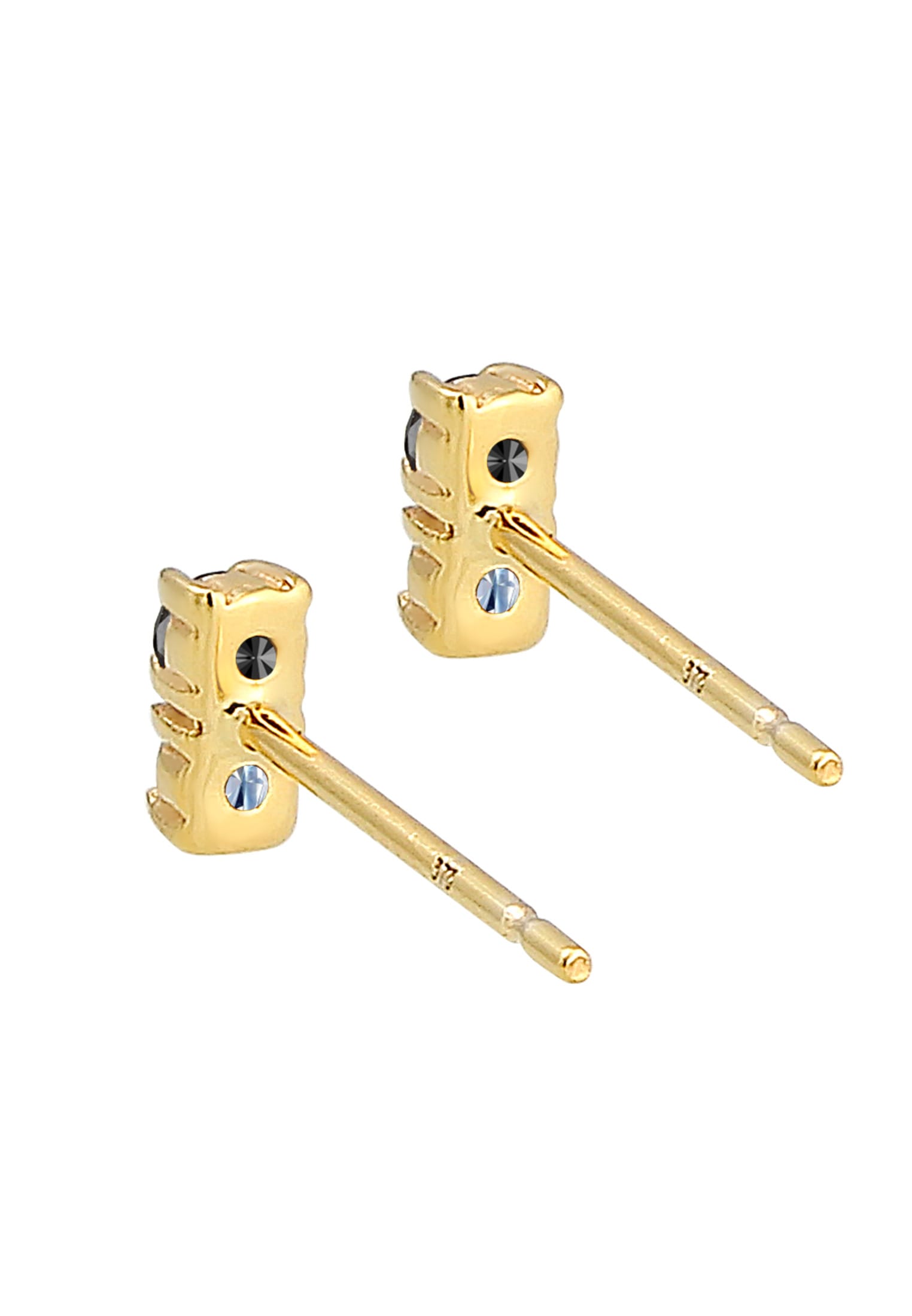 Elli DIAMONDS Paar Ohrstecker »Ohrringe Ohrstecker Bi-Color Schwarz Weiß Diamant (0.12 ct.) 375 Gold«