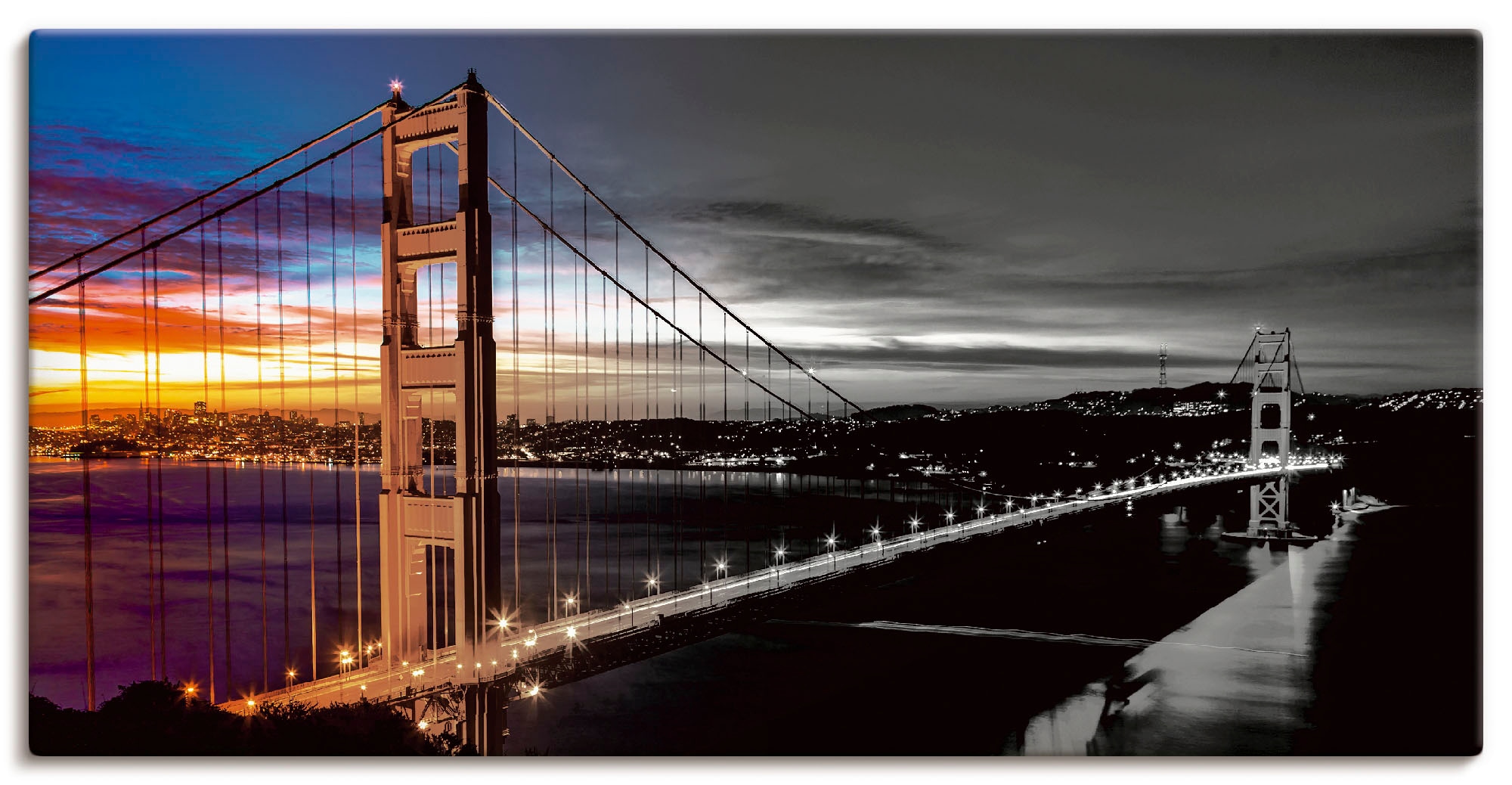 Artland Leinwandbild »The Golden Gate Bridge«, Brücken, (1 St.), auf Keilrahmen gespannt