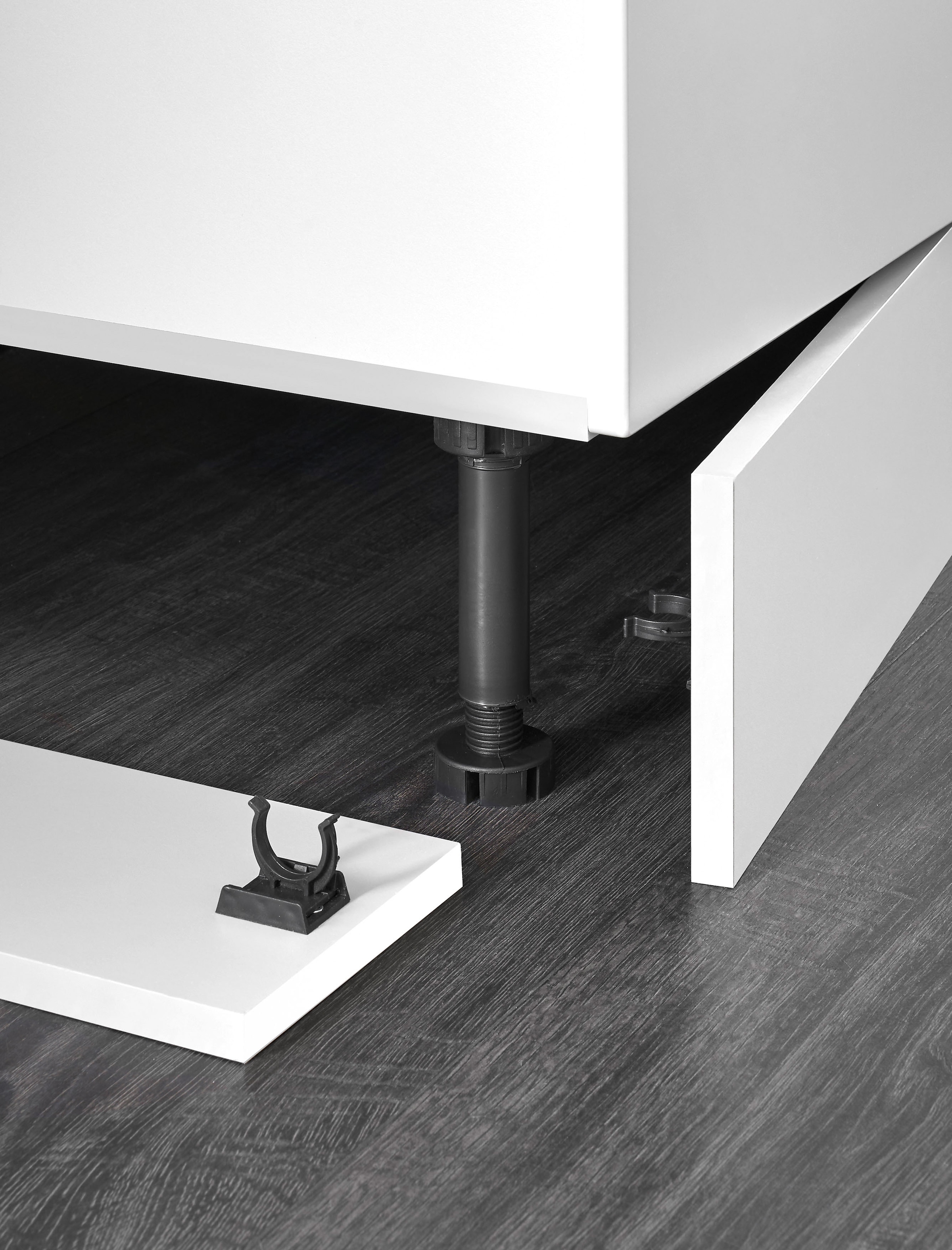 BASIC by Balculina Kücheninsel »Denver, Kochinsel + Küchenregal BxHxT 145 x 90 x 90/BxHxT 90x22x21« Breite 145 cm, mit Tür, Schubkasten, Klappe und offenem Fach