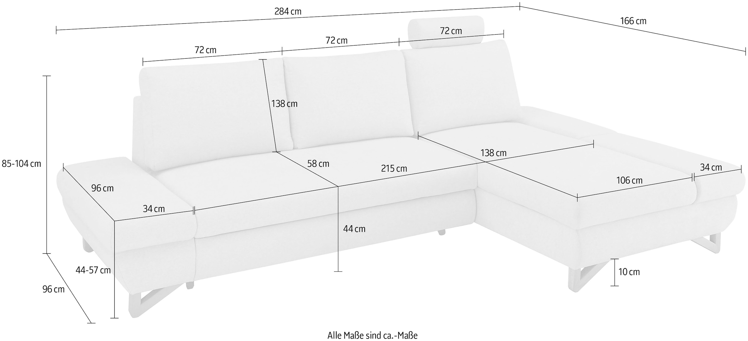 INOSIGN Schlafsofa »City/Giron«, komfortable Bettfunktion (Liegefläche 245 x 138 cm), sowie Bettkasten