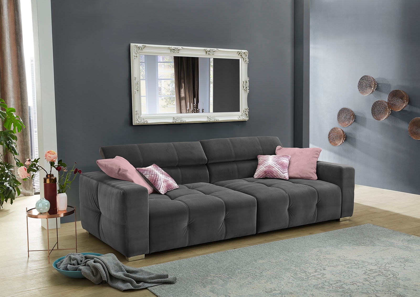 Jockenhöfer Gruppe Big-Sofa »Trento«, Sitzkomfort online verstellbare kaufen mehrfach und Kopfstützen mit Wellenfederung