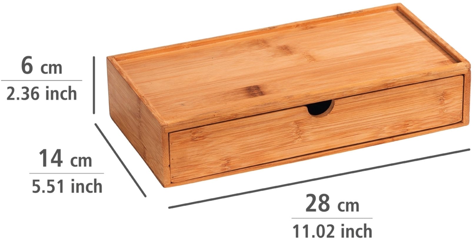 WENKO Organizer »Modell Terra«, Aufbewahrungsbox mit Schublade, ideal für Bad, Gäste-WC, Küche & Flur