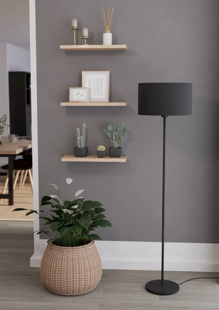 EGLO Stehlampe »MASERLO 1«, 1 flammig, Leuchtmittel E27 | ohne Leuchtmittel, Stehleuchte aus Stahl und Textil, in Schwarz, mit Tritt-Schalter, E27