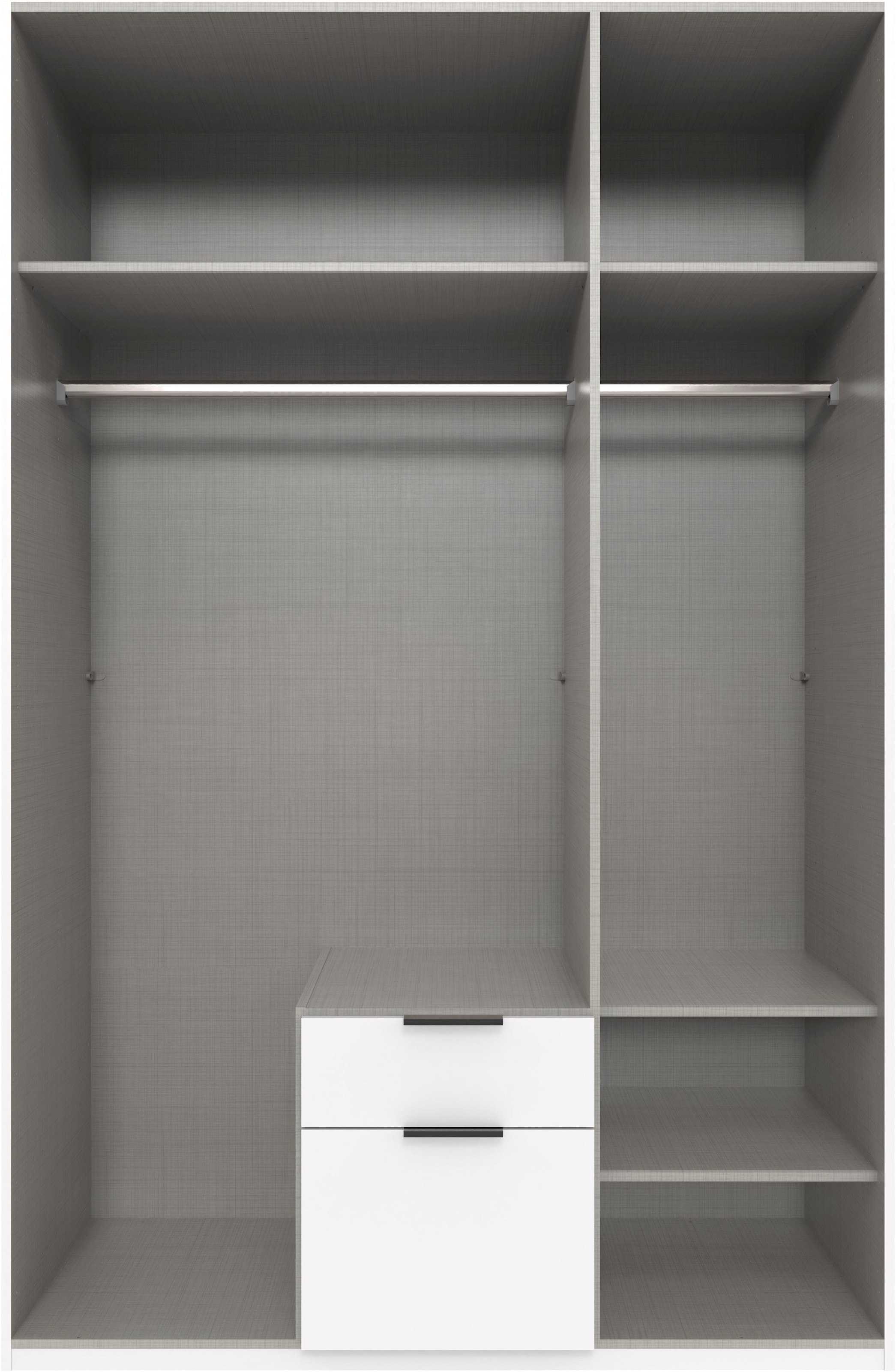 Wimex Drehtürenschrank »Mugano, 135 oder 180cm breit, 208 oder 236cm hoch, Made in Germany«, (mit langen Griffstangen aus Metall), wahlweise mit oder ohne Spiegel, mit Schubladen