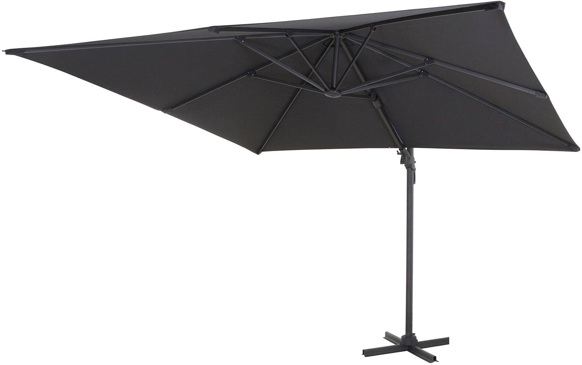 Siena Garden Ampelschirm »California«, (Set), inkl. Platten, Schutzhülle und Windsicherung, 3x3m