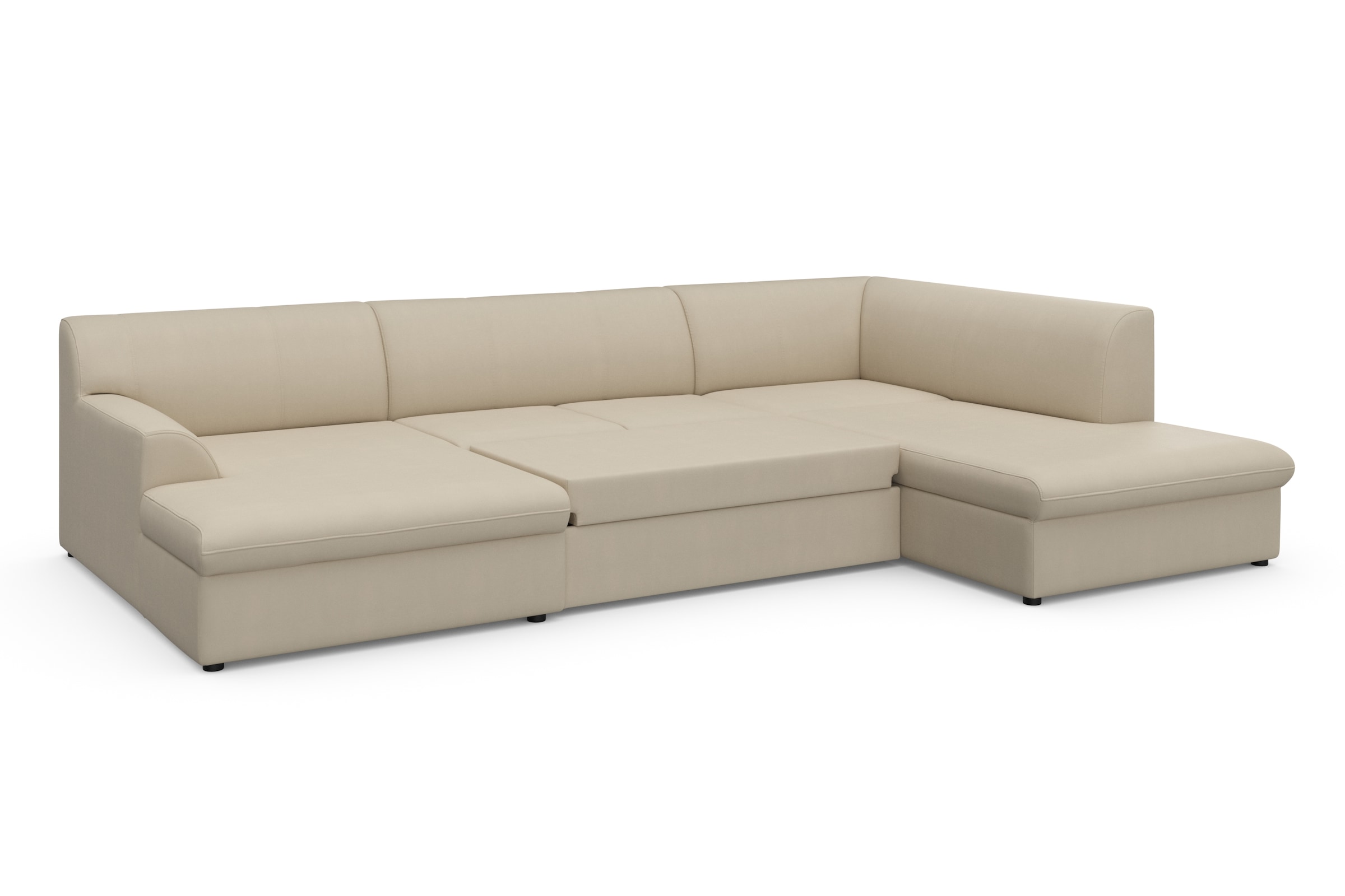 DOMO collection Wohnlandschaft »Topper, elegant und zeitlos, komfortabel, U-Form«, wahlweise mit Bettfunktion