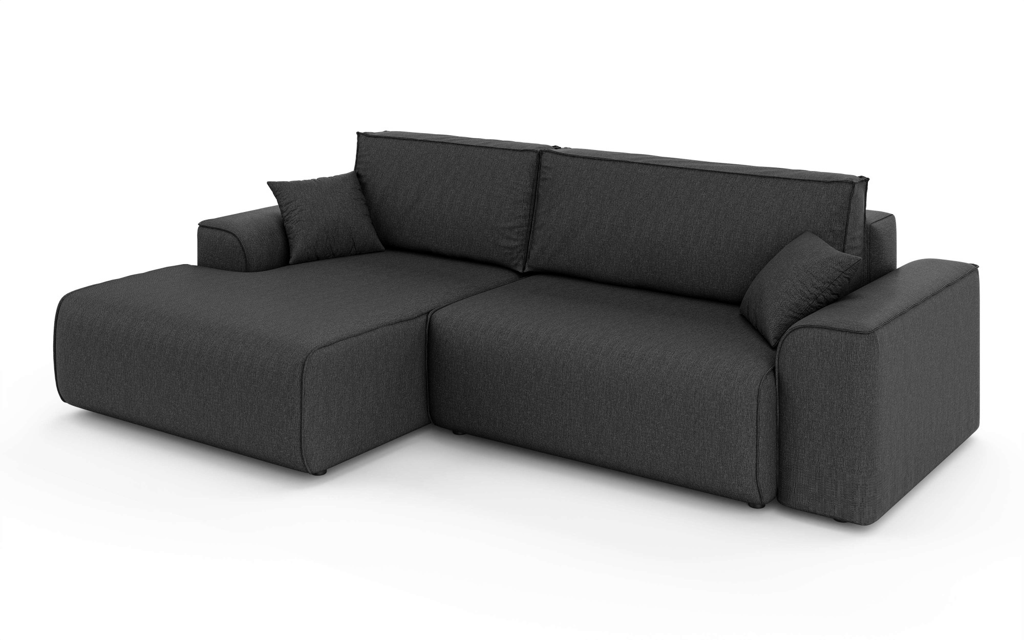 Home affaire Ecksofa »Santenay mit Bettfunktion und Bettkasten, Maße: B/T/H 266/164/90 cm« L-Form mit Wellenfederung, Schlaffläche: 140x213 cm, auch in Cord