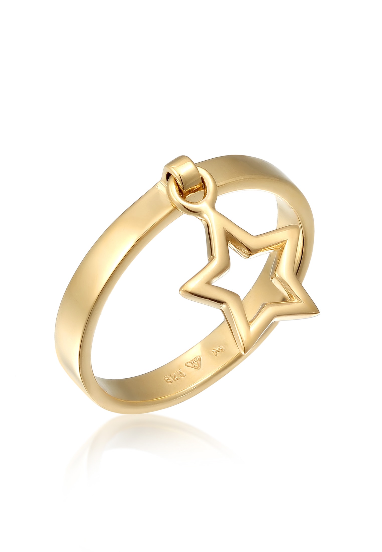 Elli Fingerring »Ring Bandring Stapelring Stern Anhänger 925 Silber«