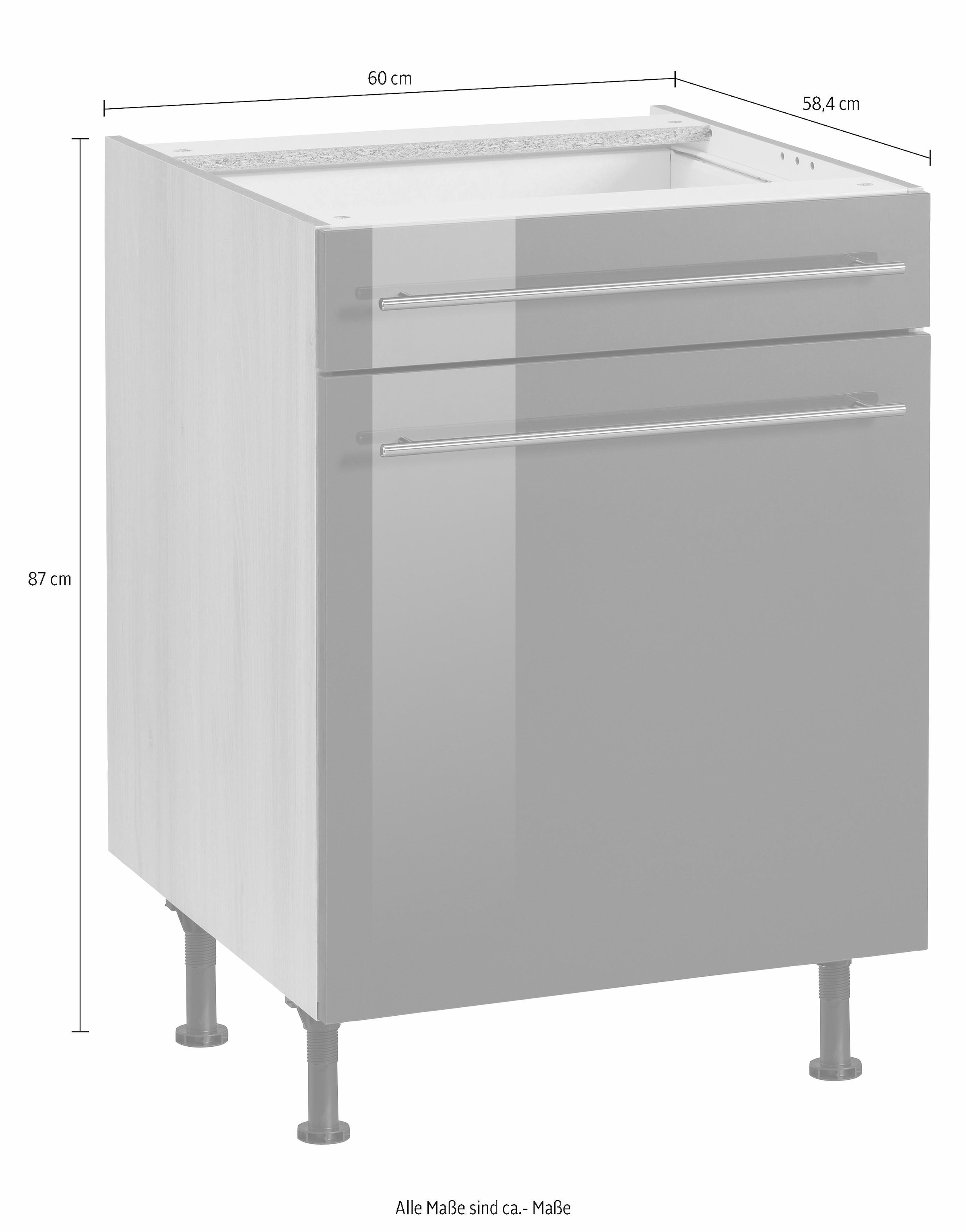 OPTIFIT Unterschrank »Bern« 60 cm breit, mit Tür und Schubkasten, mit höhenverstellbaren Füßen
