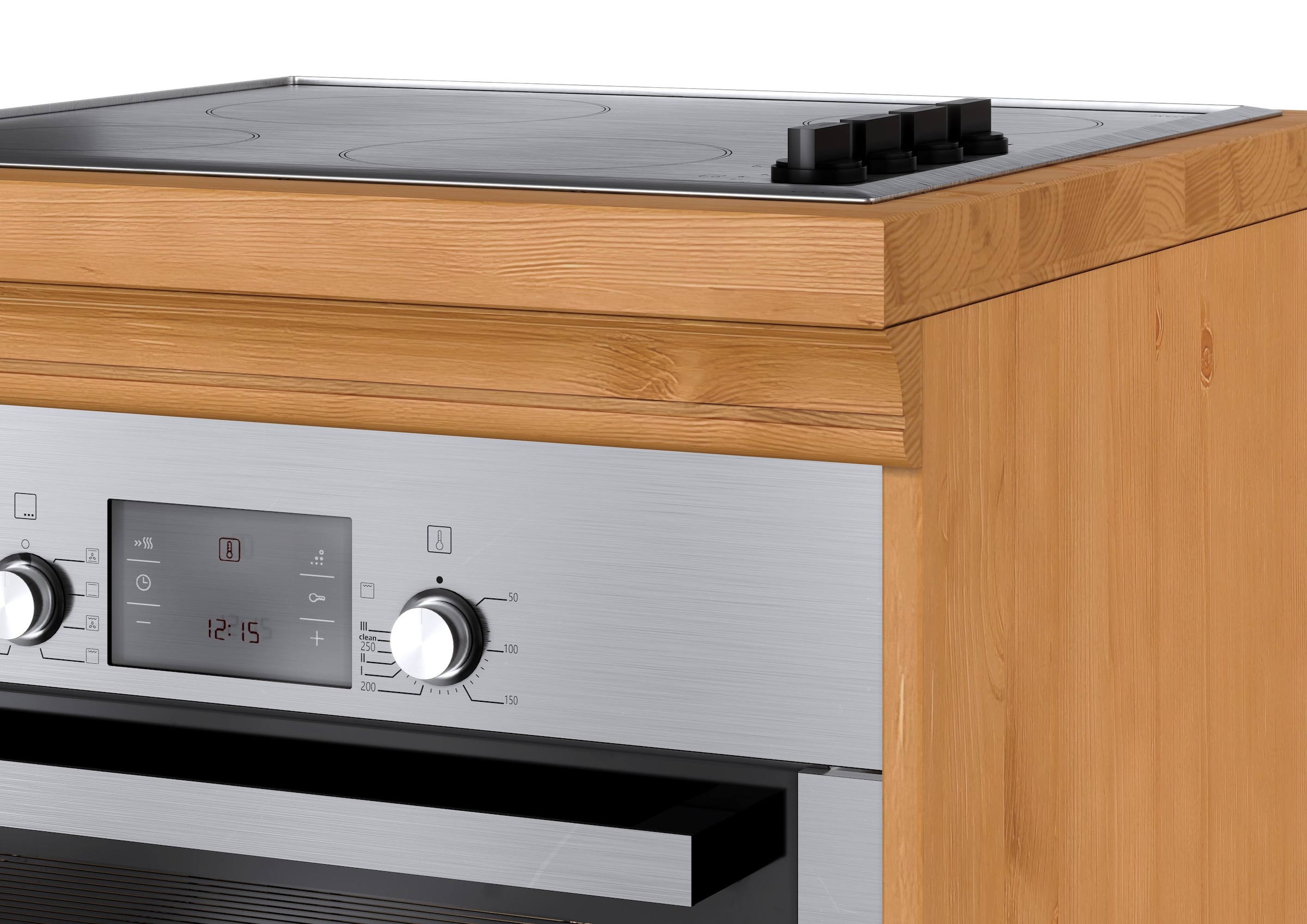 Home affaire Herdumbauschrank »Rügen« Breite 60 cm, Kiefer massiv, Nischenmaß Herd B/T/H 56,7/54,2/60,5 cm