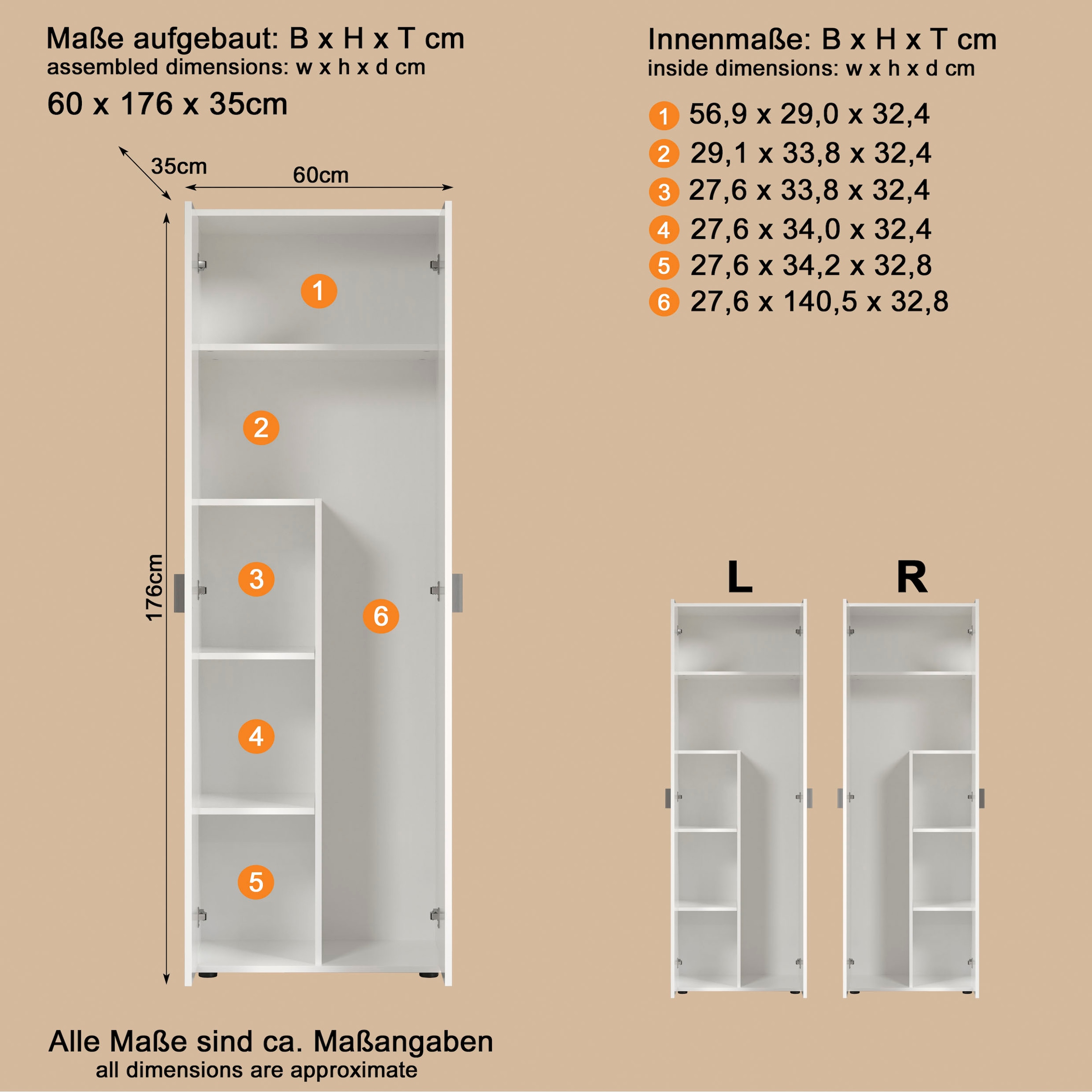 Home affaire Mehrzweckschrank »Jersey« 1 Stk. tlg.