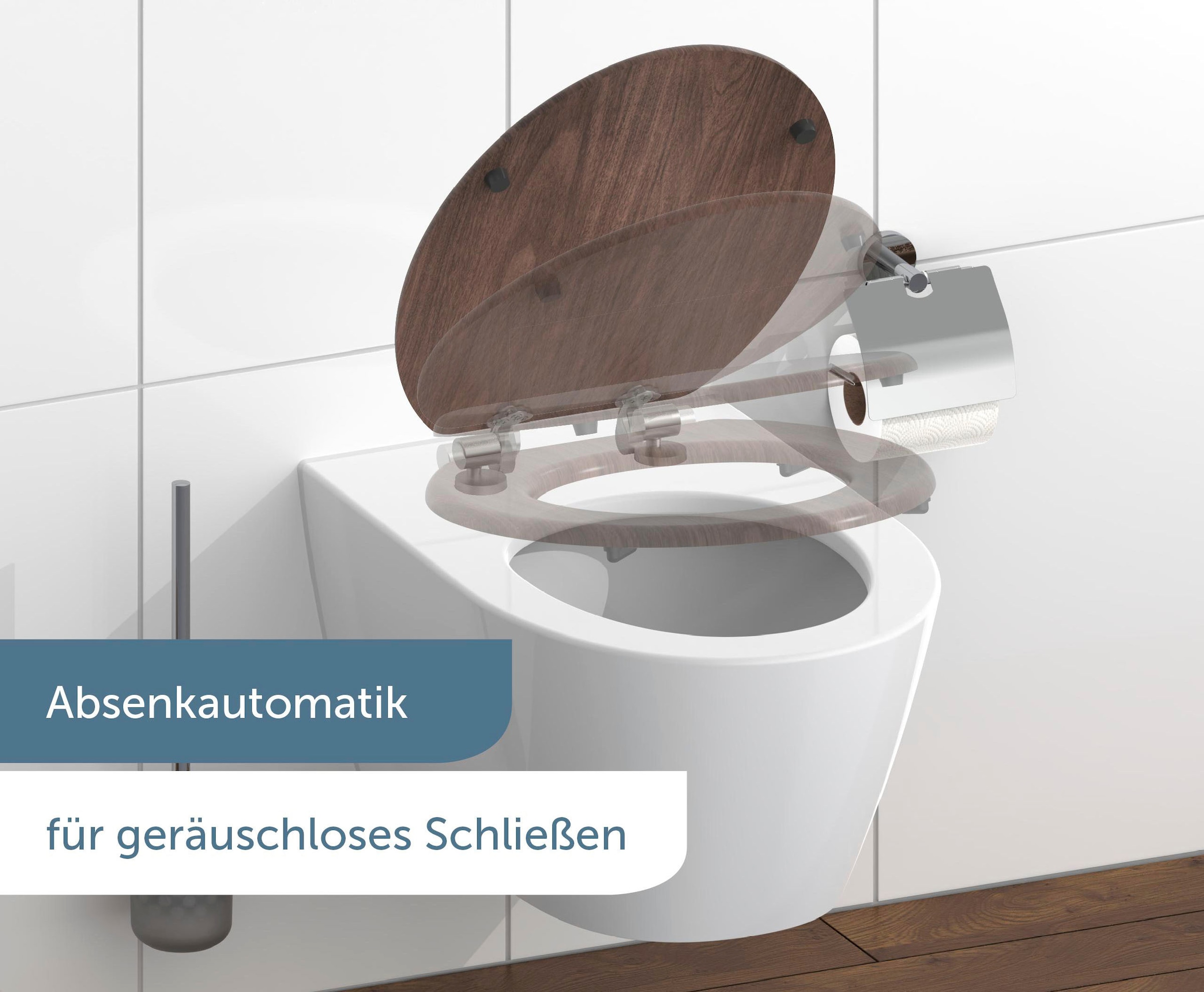 Schütte WC-Sitz »DARK WOOD«, mit Absenkautomatik und MDF-Holzkern