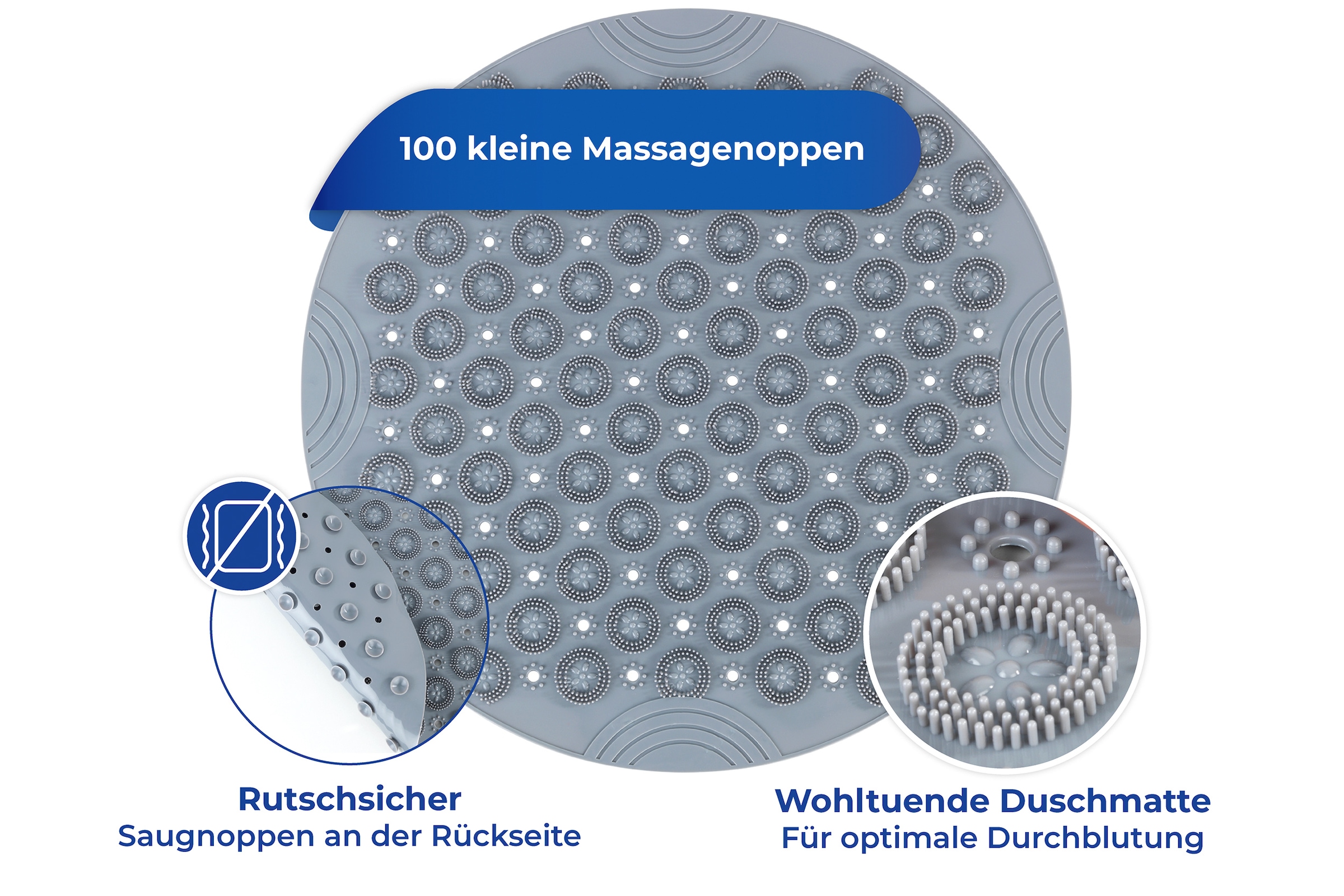 Maximex Duschmatte »Massage«, Höhe 15 mm, BxL: 55 x 55 cm