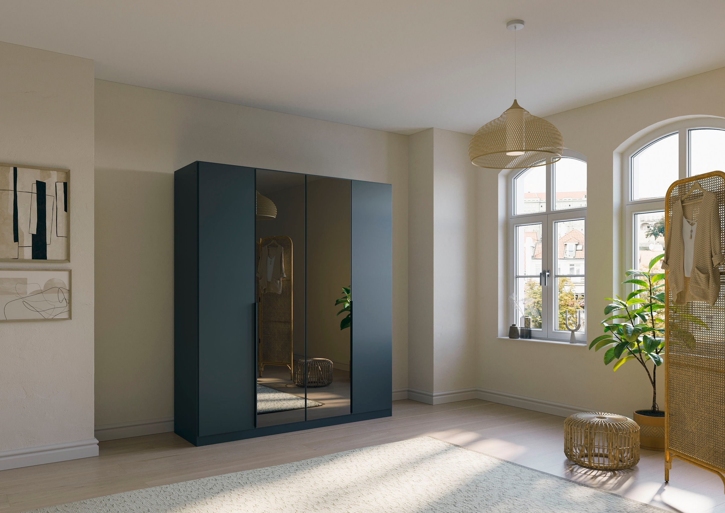 INOSIGN BY RAUCH Drehtürenschrank »Ferris Schrank Breite 2,10m BESTSELLER Schlafzimmerschrank«, Kleiderschrank mit Spiegel in den Ausführungen BASIC/CLASSIC/PREMIUM