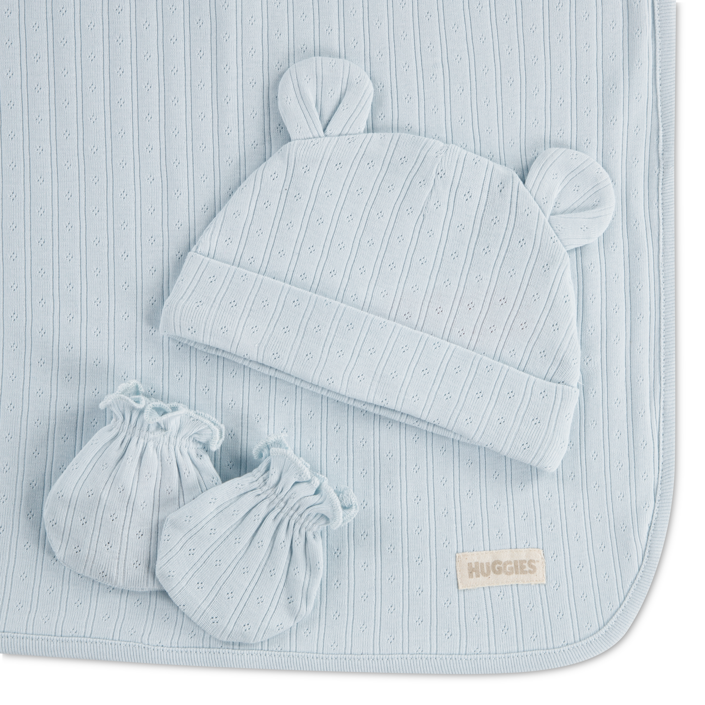 HUGGIES babywear Neugeborenen-Geschenkset »HGHN 3PC BLANKET SET« Set, 3 Aus reiner Baumwolle