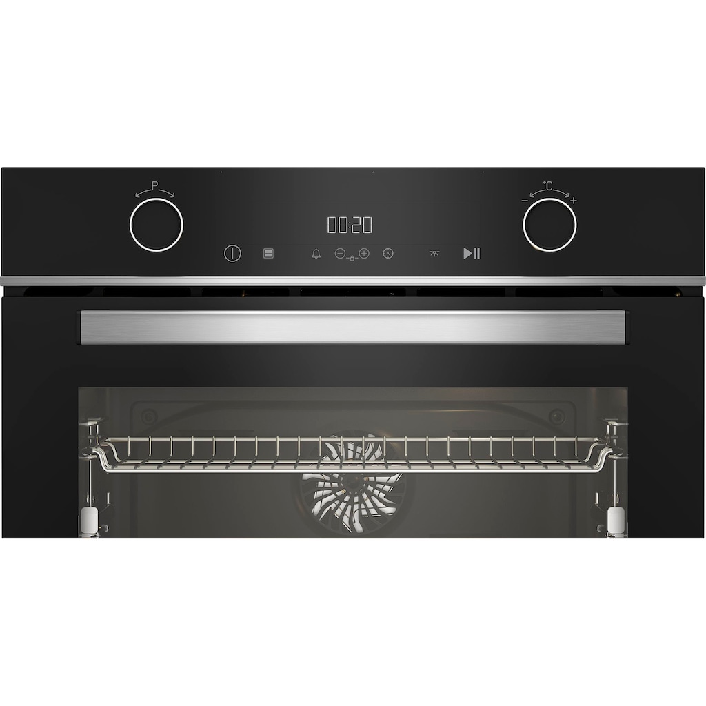 BEKO Einbaubackofen »BBVM13400XDS«, BBVM13400XDS, mit 2-fach-Teleskopauszug, SteamShine