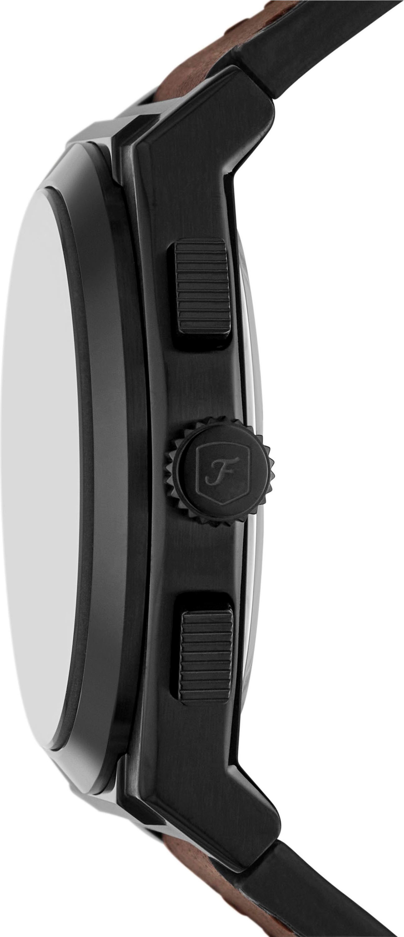 Fossil Chronograph »EVERETT«, Quarzuhr, Armbanduhr, Herrenuhr, Lederarmband, analog