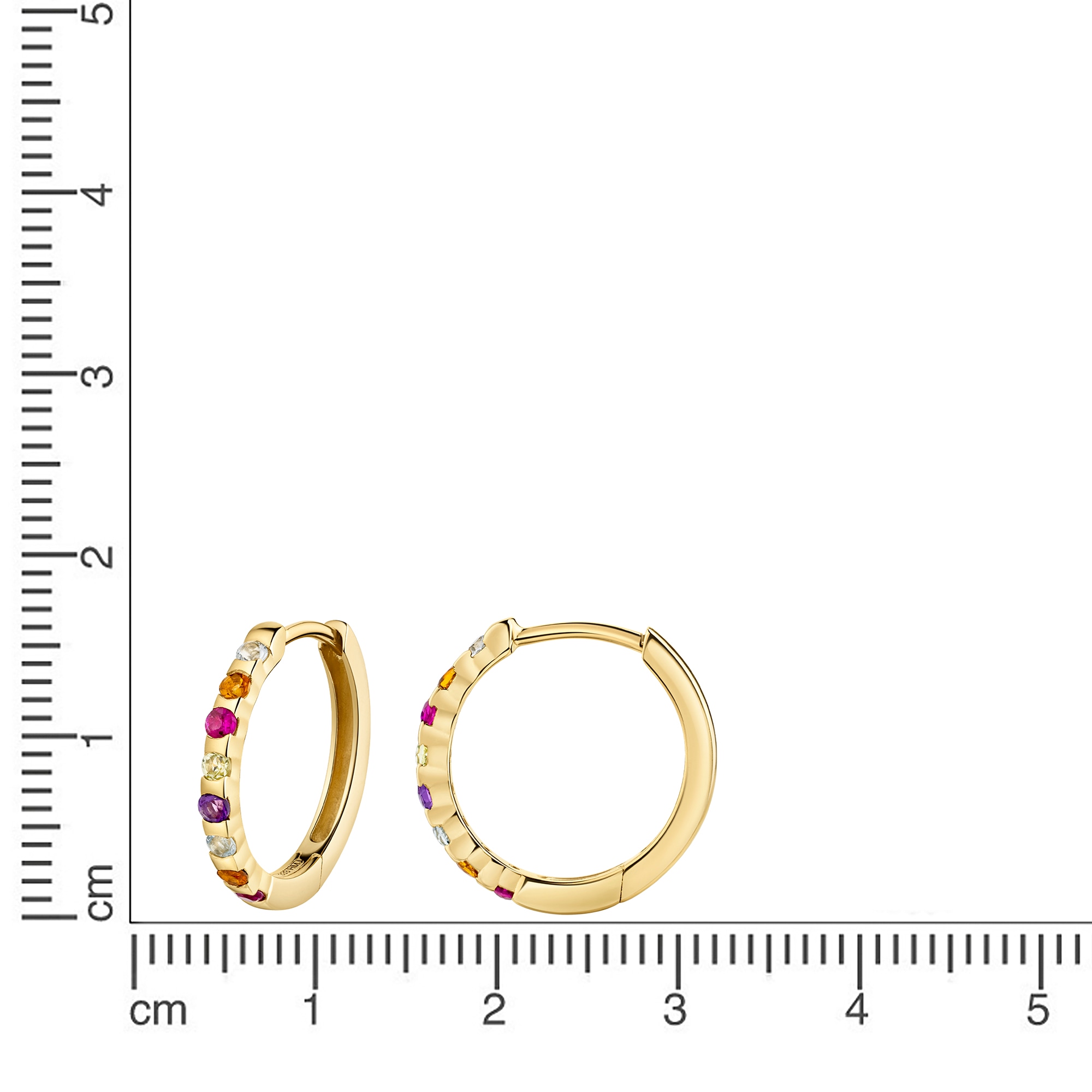 Firetti Paar Creolen »Schmuck Geschenk Gold 333 Ohrschmuck Ohrringe Memoire« mit Edelsteinen