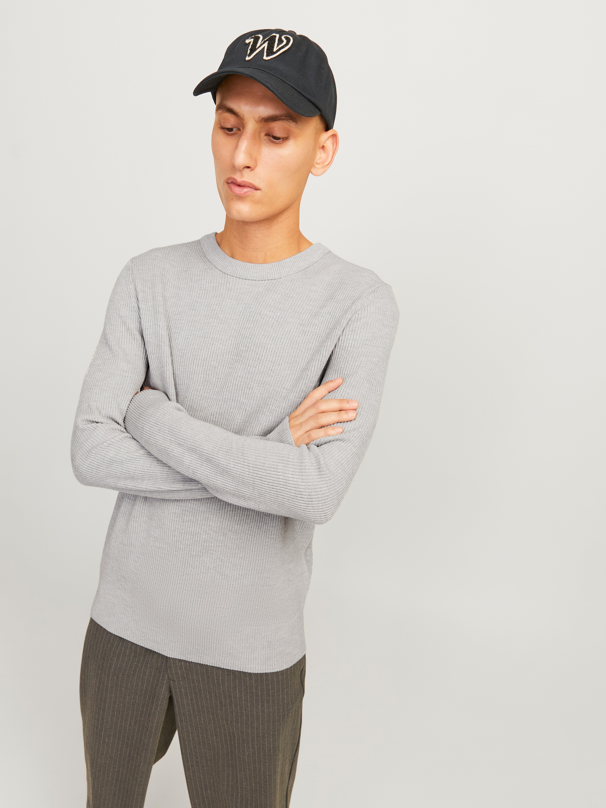Jack & Jones Rundhalspullover »JJEPERFECT – Pullover mit pflegeleichter Qualität, Structure Fit« unifarben, modisch, regular fit, Strick, Rundhals