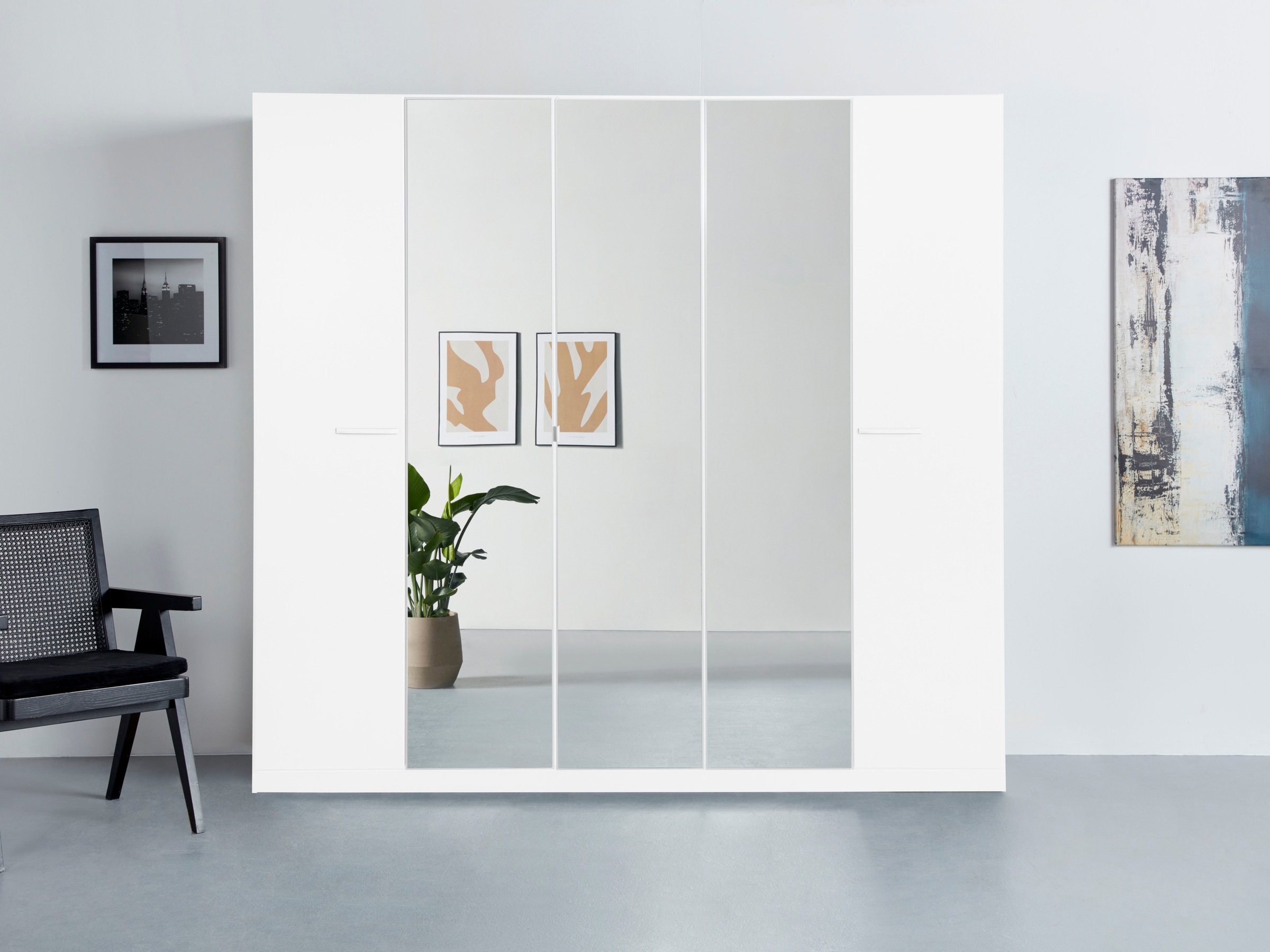 rauch Drehtürenschrank »Kleiderschrank Schrank Garderobe TOPSELLER OTELI inkl. Inneneinteilung«, (erhältlich in Breiten 91-360 cm, ab Breite 136cm inkl. Innenschubladen), mit zusätzlichen Einlegeböden, optional mit Spiegel MADE IN GERMANY