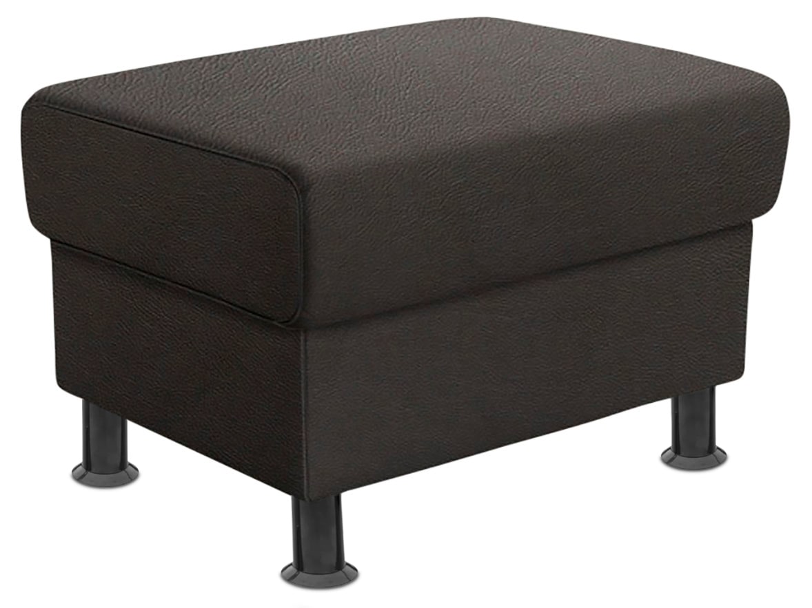 TRENDMANUFAKTUR Hocker »Rondo, Polsterhocker zur Serie, Breite 67 cm, Füße schwarz« Fußhocker wahlweise mit Federkern, in verschiedenen Bezügen bestellbar
