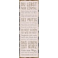 Reinders! Holzbild »Deco Panel 30x90 Das Leben«