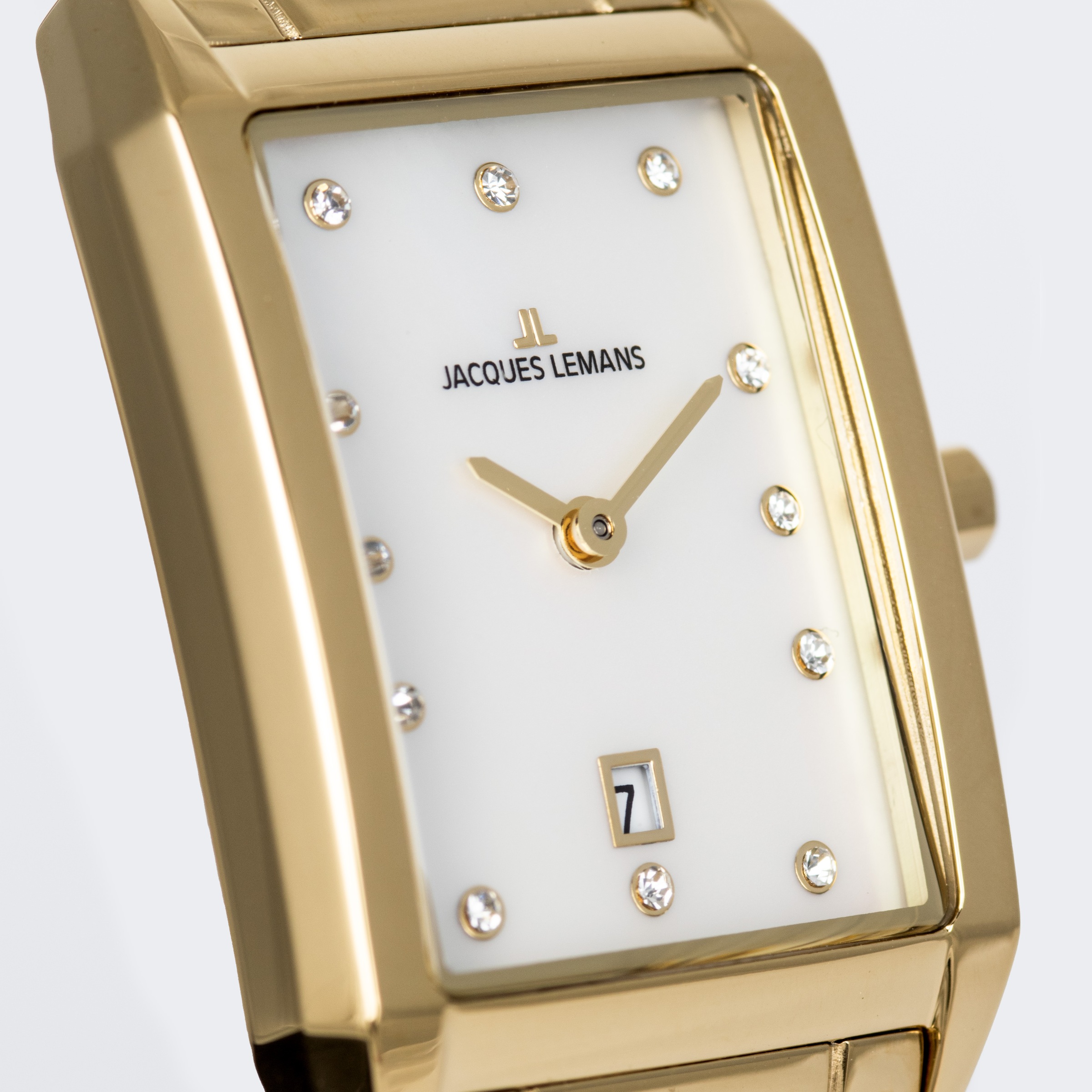 Jacques Lemans Quarzuhr »Torino« Armbanduhr, Damenuhr, Edelstahlarmband, analog, Tag, Glaskristalle