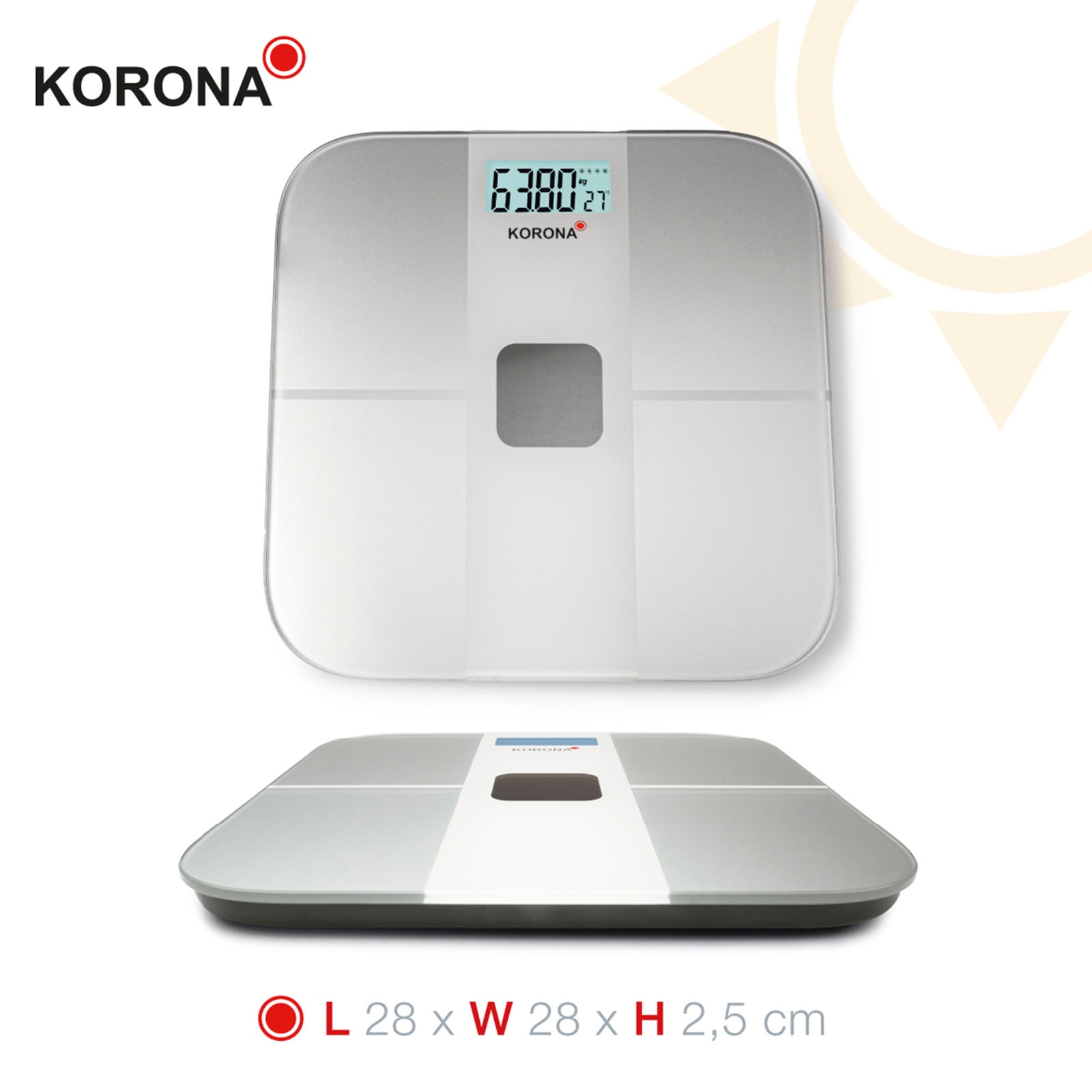 KORONA Personenwaage »73165 Alina«, Batterielose Solarwaage, Nachhaltig