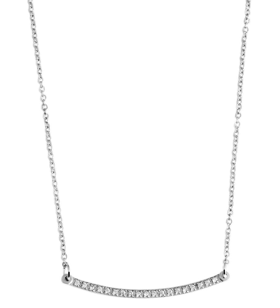 Adelia´s Gliederkette »Damen Halskette ¿ Ankerkette aus Edelstahl mit Zirkonia 43 cm«