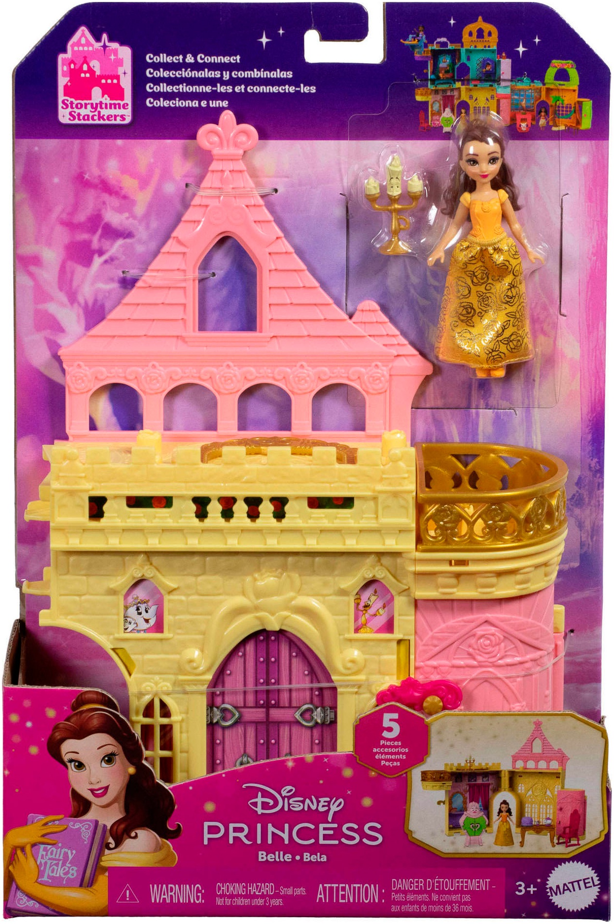 Mattel® Spielwelt »Disney Prinzessin Kleine Puppen Belle Stapelschloss«