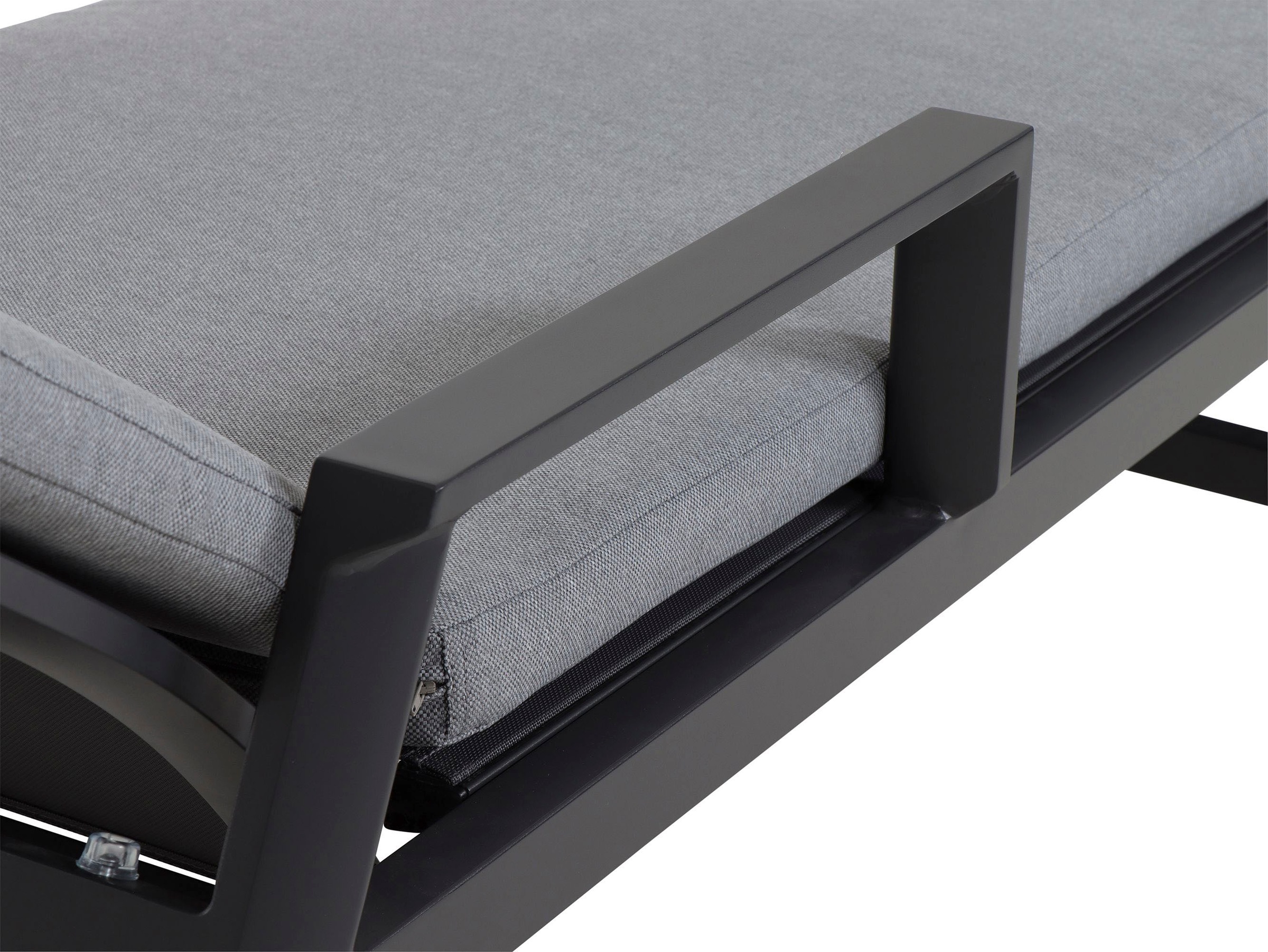 Siena Garden Garten-Essgruppe »Valencia/Ancona«, (Set, 15 tlg., 6 Sessel: 59x71x110 cm, Liege: 70x154x109,5 cm, Tisch: 220x100x74 cm), Polypropylen, Aluminium, Tischplatte aus Keramik, inkl. 7 Auflagen