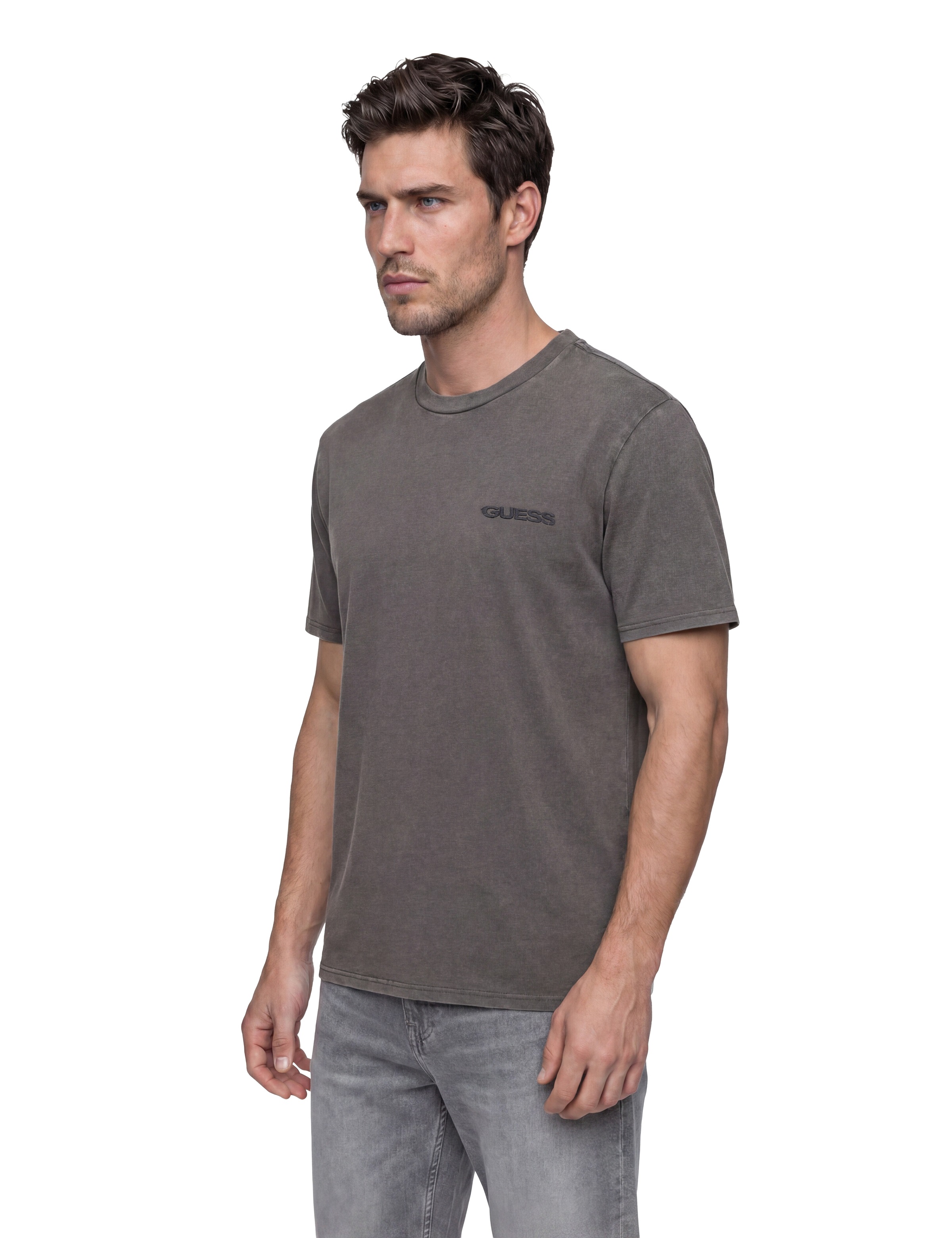Guess T-Shirt reine Baumwolle, Used-Look, Regular Fit