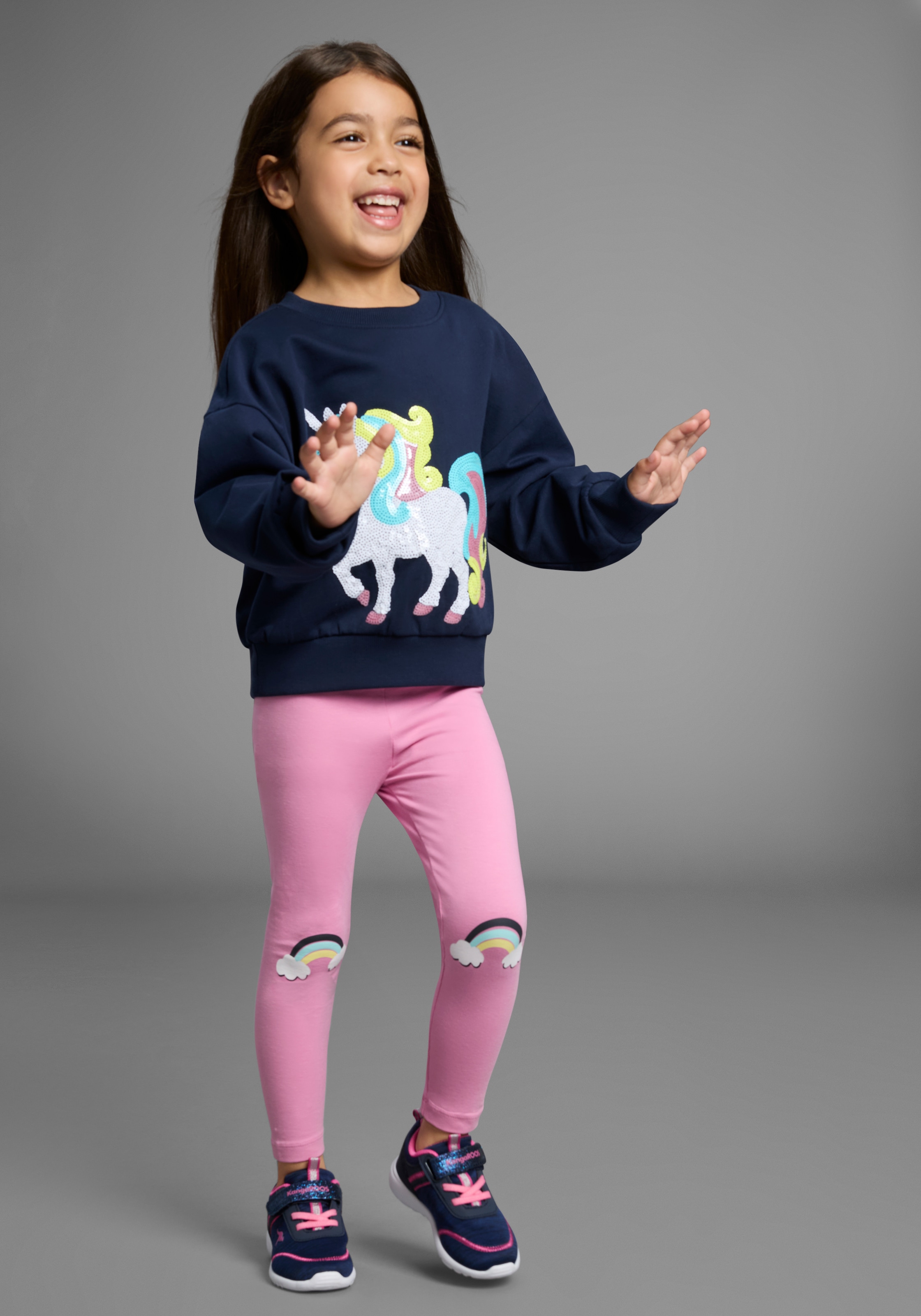 KIDSWORLD Leggings »2er Pack Leggings mit Regenbogen«, (2 tlg.), 2er Pack Leggings mit Regenbogen und Ringel