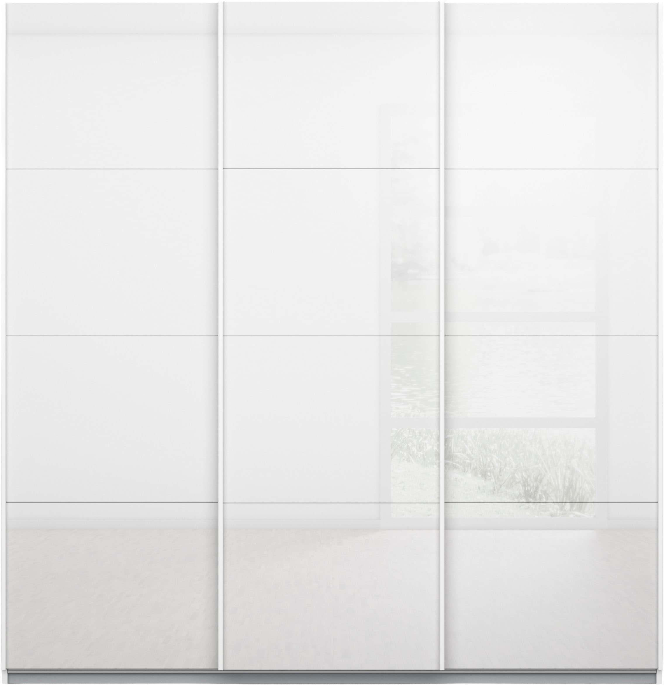 rauch Schwebetürenschrank »Kleiderschrank Schrank Garderobe KOLUNA mit hochwertiger Glasfront« 3 Ausstattungen BASIC/CLASSIC/PREMIUM (inkl. SOFT-CLOSE-FUNKTION),  Breiten 203/271/315/360 cm Höhen 210/229 cm MADE IN GERMANY