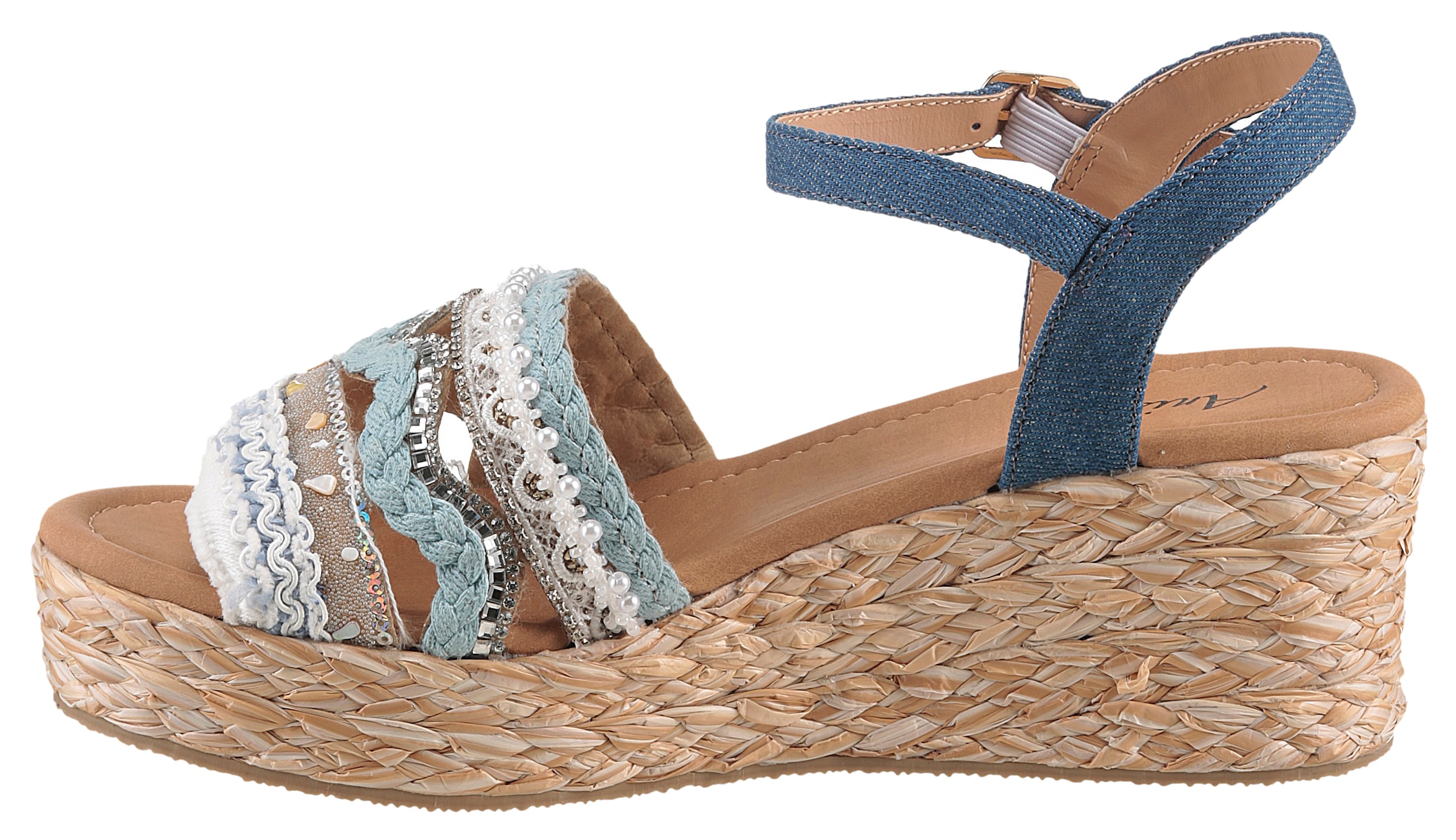 Aniston SHOES Keilsandalette, Sandale, Sommerschuh, Pailletten - NEUE KOLLEKTION