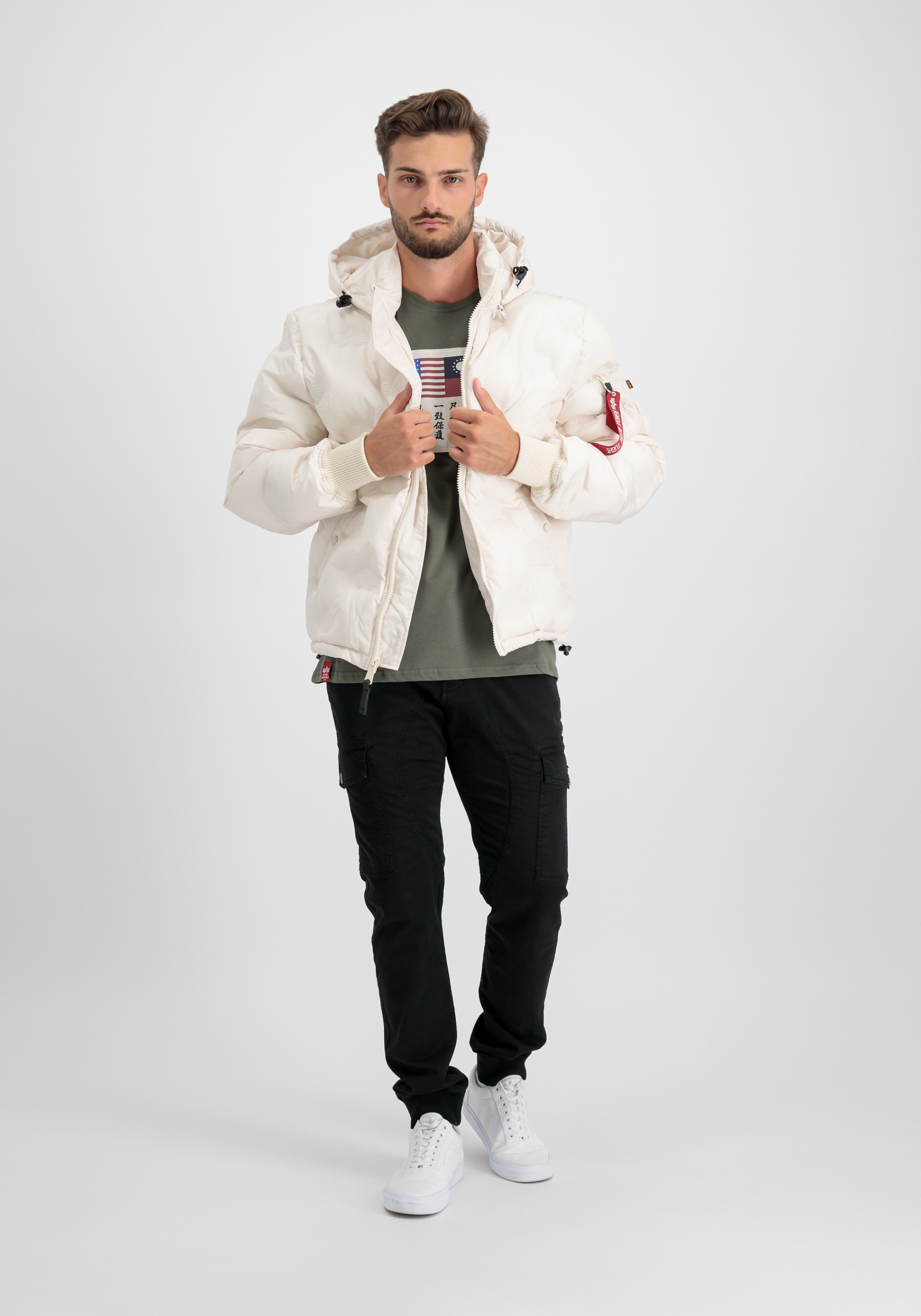 Alpha Industries Winterjacke »Alpha Industries Men - Cold Weather Jackets Hooded Logo Puffer«
