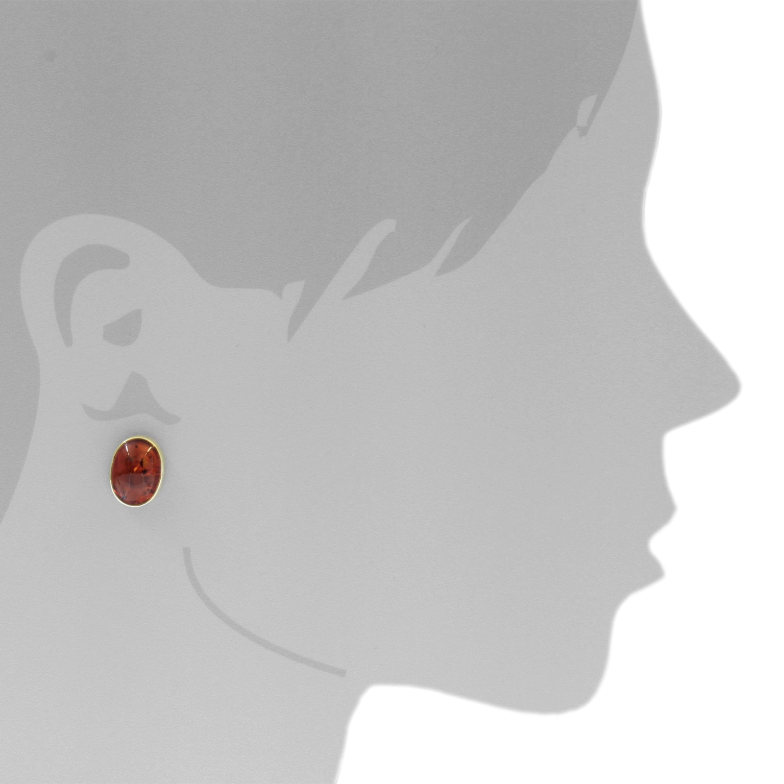 OSTSEE-SCHMUCK Paar Ohrstecker »- Classic 16x12 mm - Gold 333/000 - Bernstein«