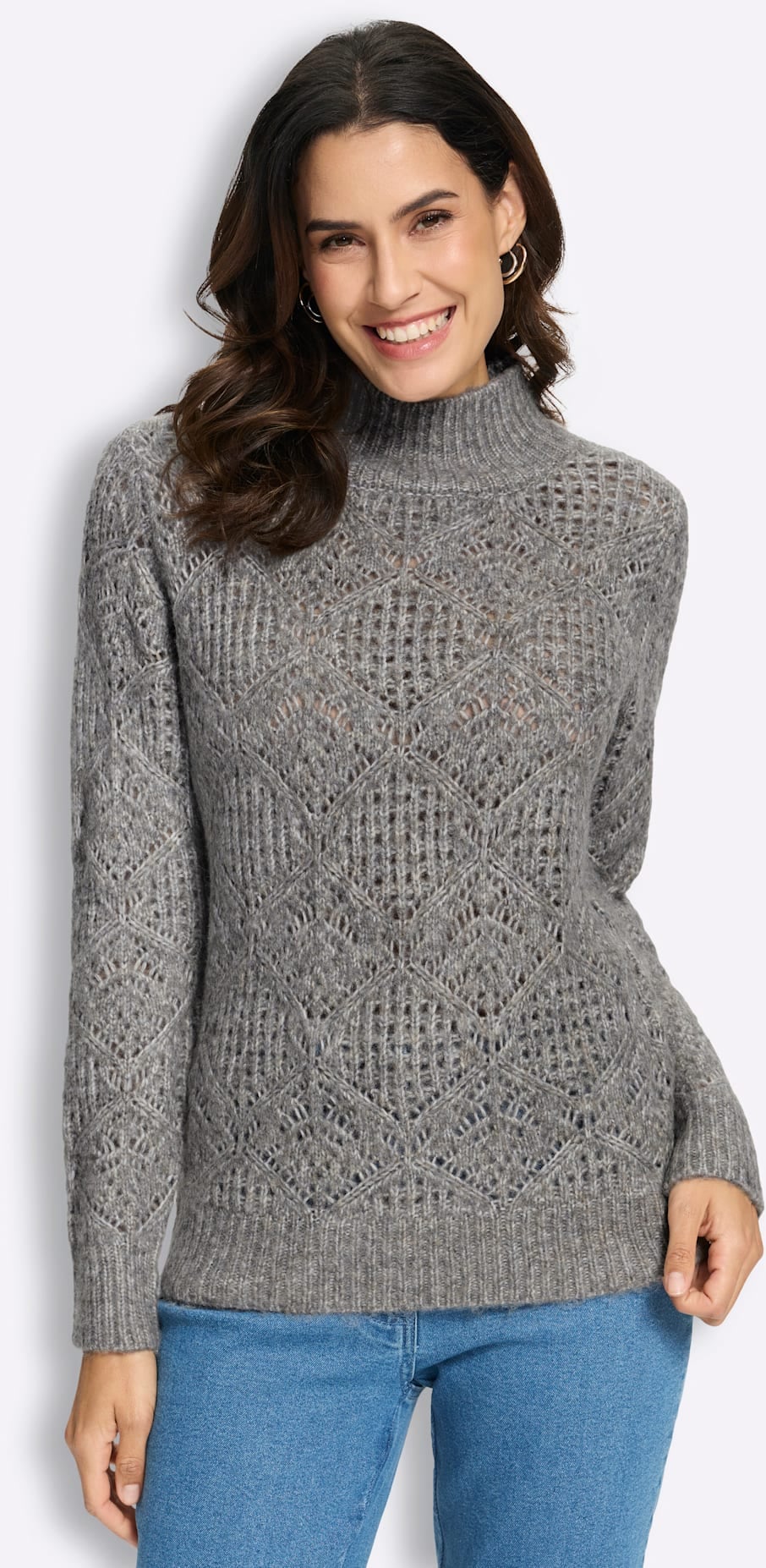 Inspirationen Ajourpullover »Stehkragen-Pullover«