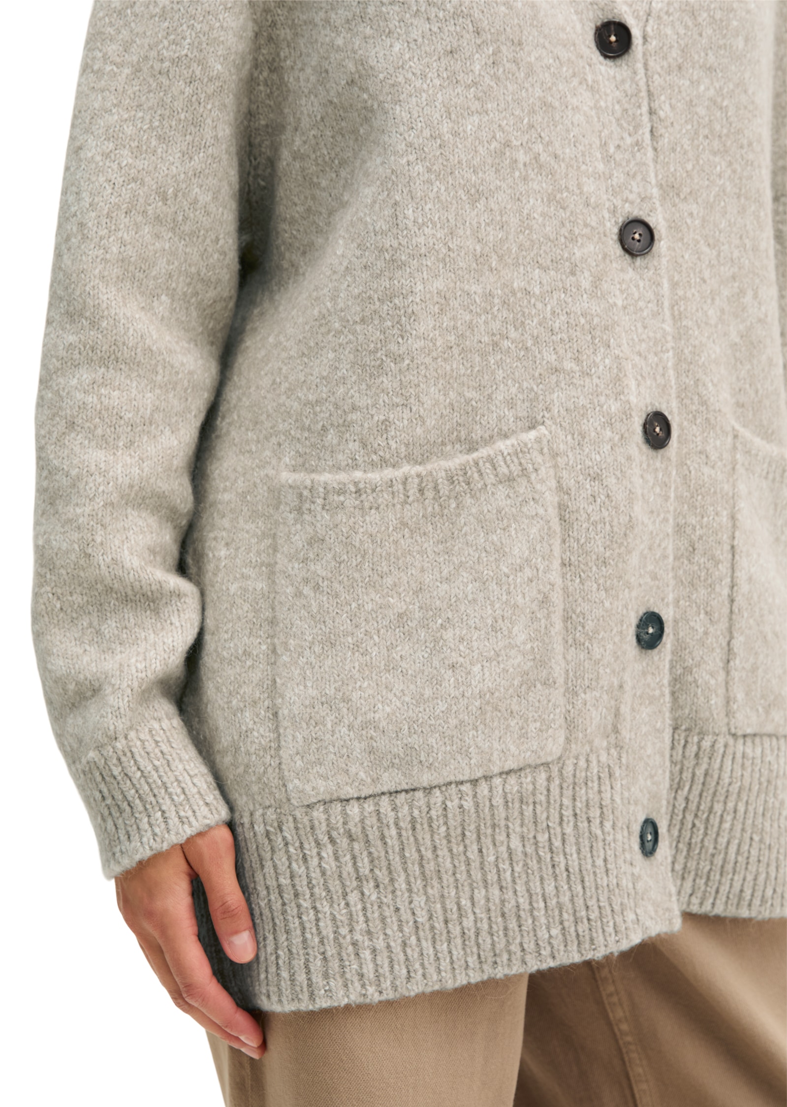 Marc O'Polo Longstrickjacke loose aus kuscheligem Organic Cotton-Alpakawolle-Mix