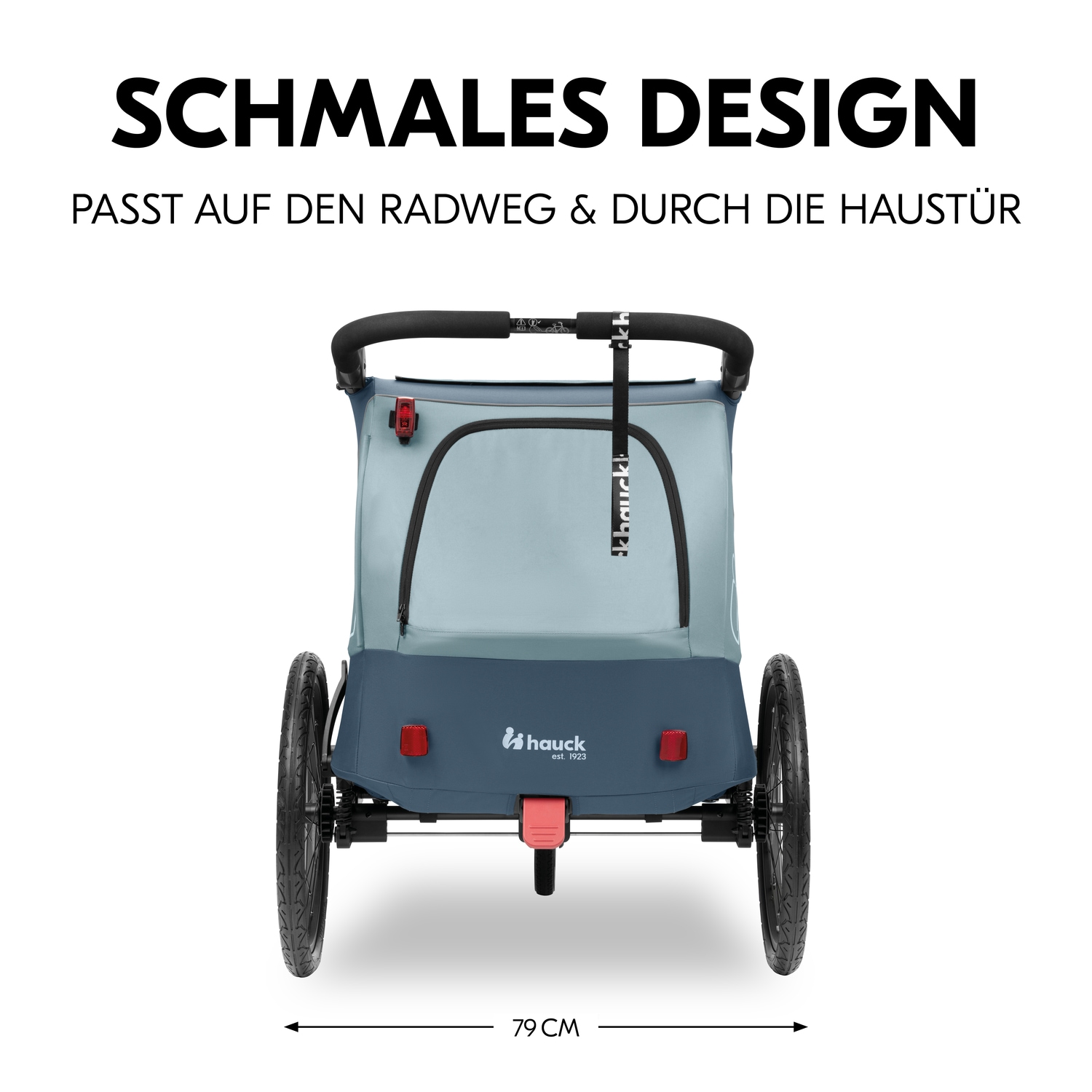 Hauck Fahrradkinderanhänger »2in1 Bike Trailer und Buggy Dryk Duo Plus, dark blue«, für 2 Kinder; inklusive Deichsel