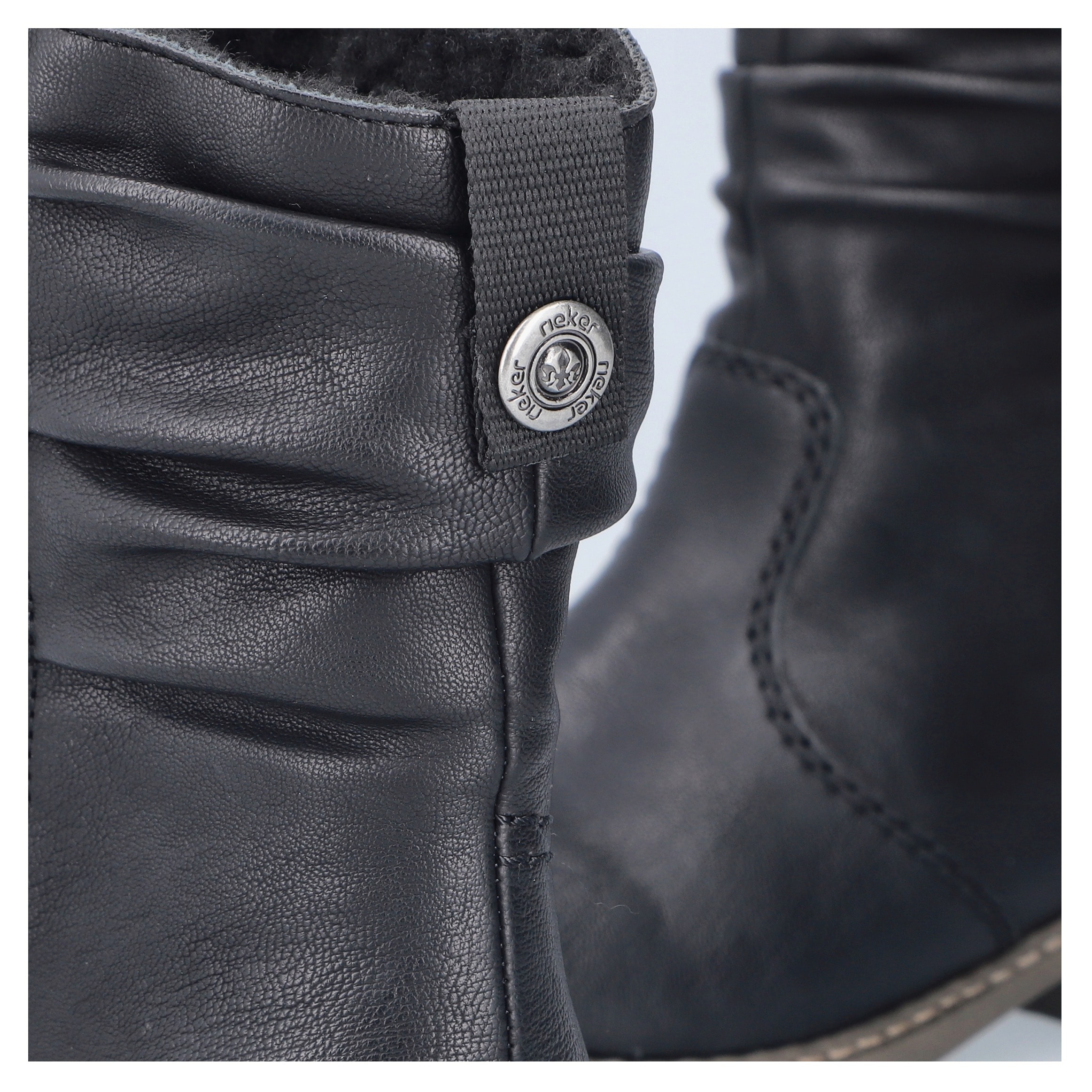 Rieker Winterboots, Winterstiefelette, Blockabsatz, Warmfutter, geraffter slouchy Schaft